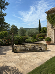 Antique French Stone Trough with Original Hand Pump Circa 1944 | Garden Fountain