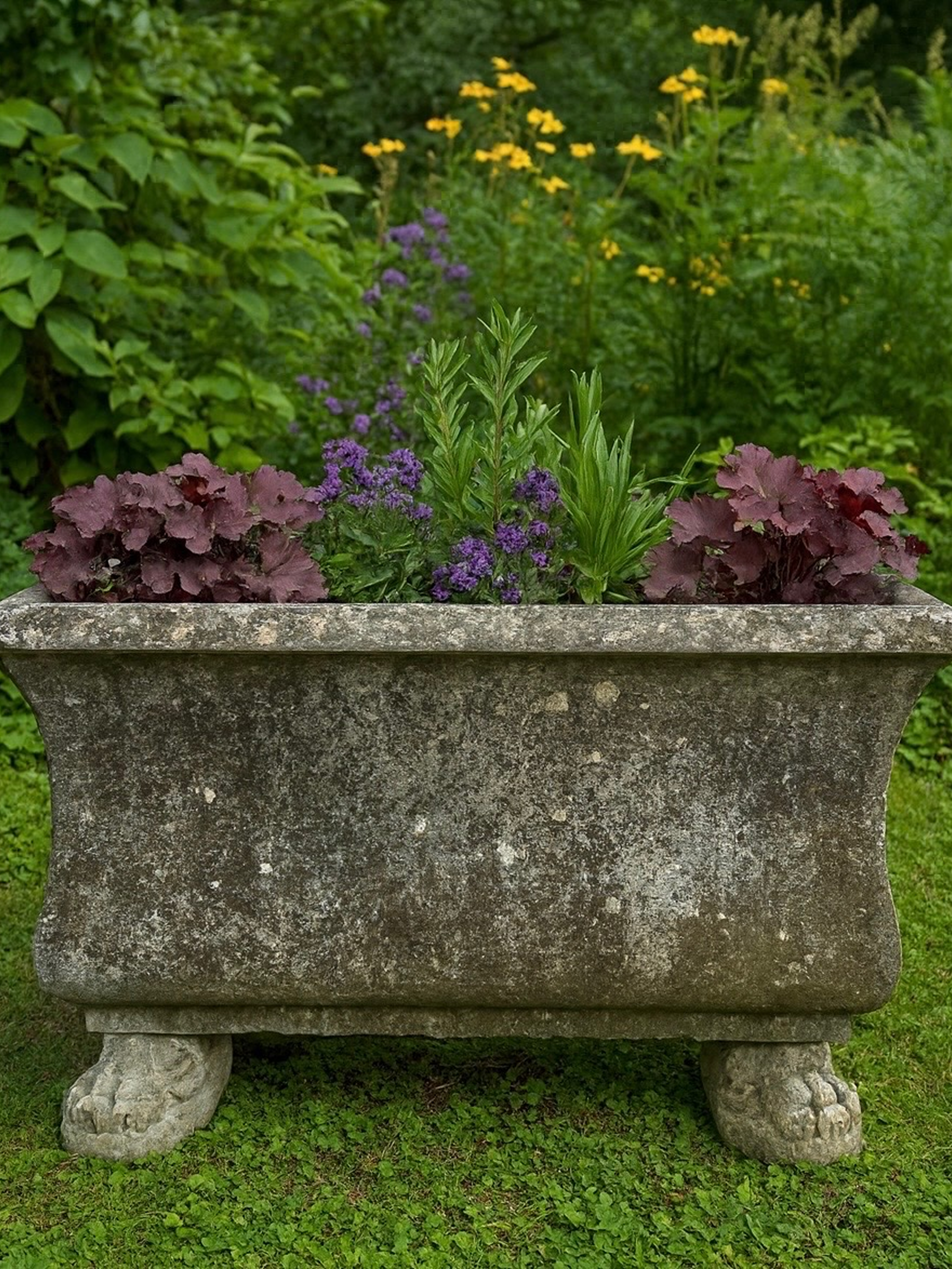 Antique Stone Planter | Decorative Garden and Terrace Feature
