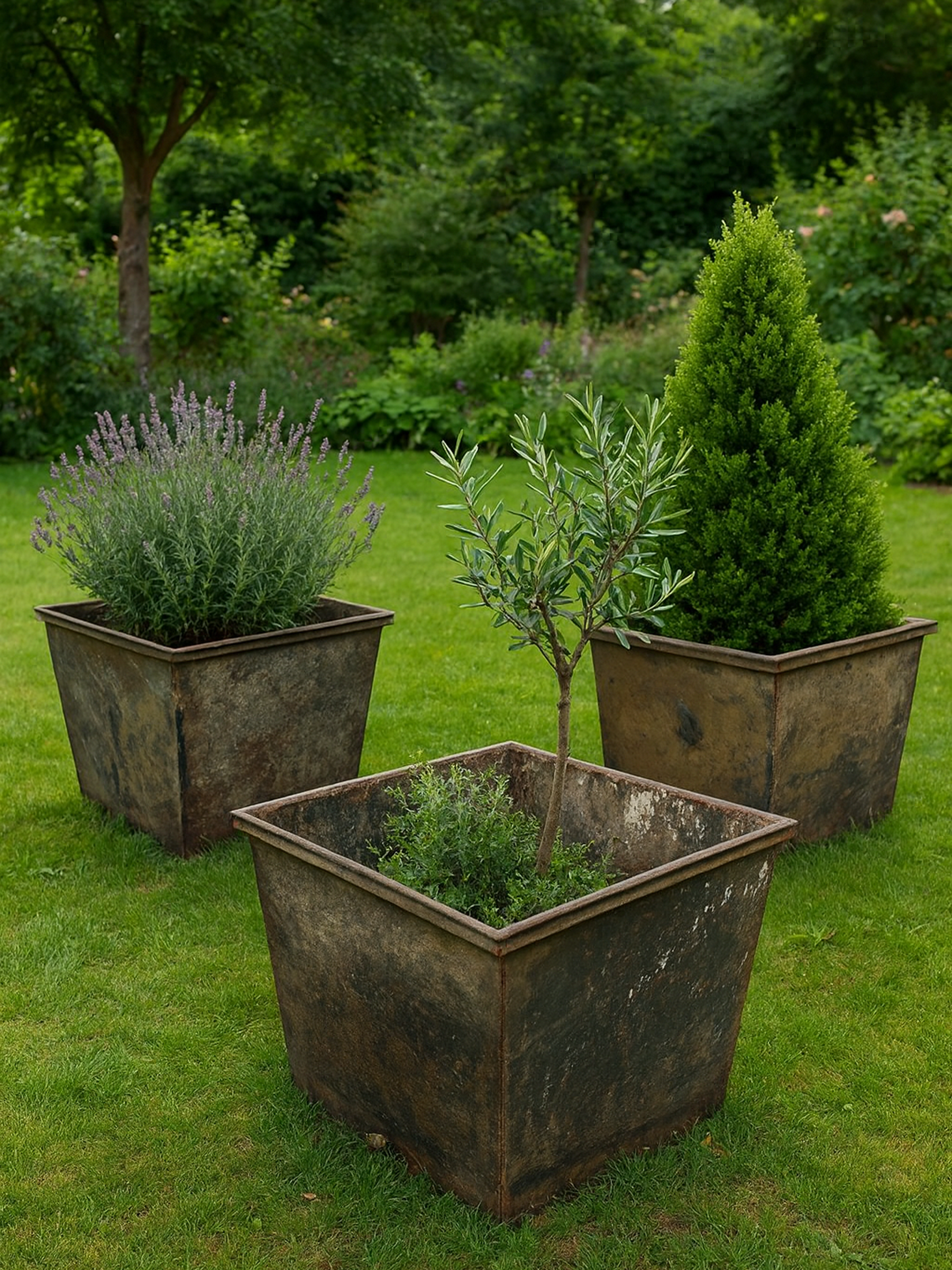 Set of 3 Steel Planters | Timeless Garden and Outdoor Feature