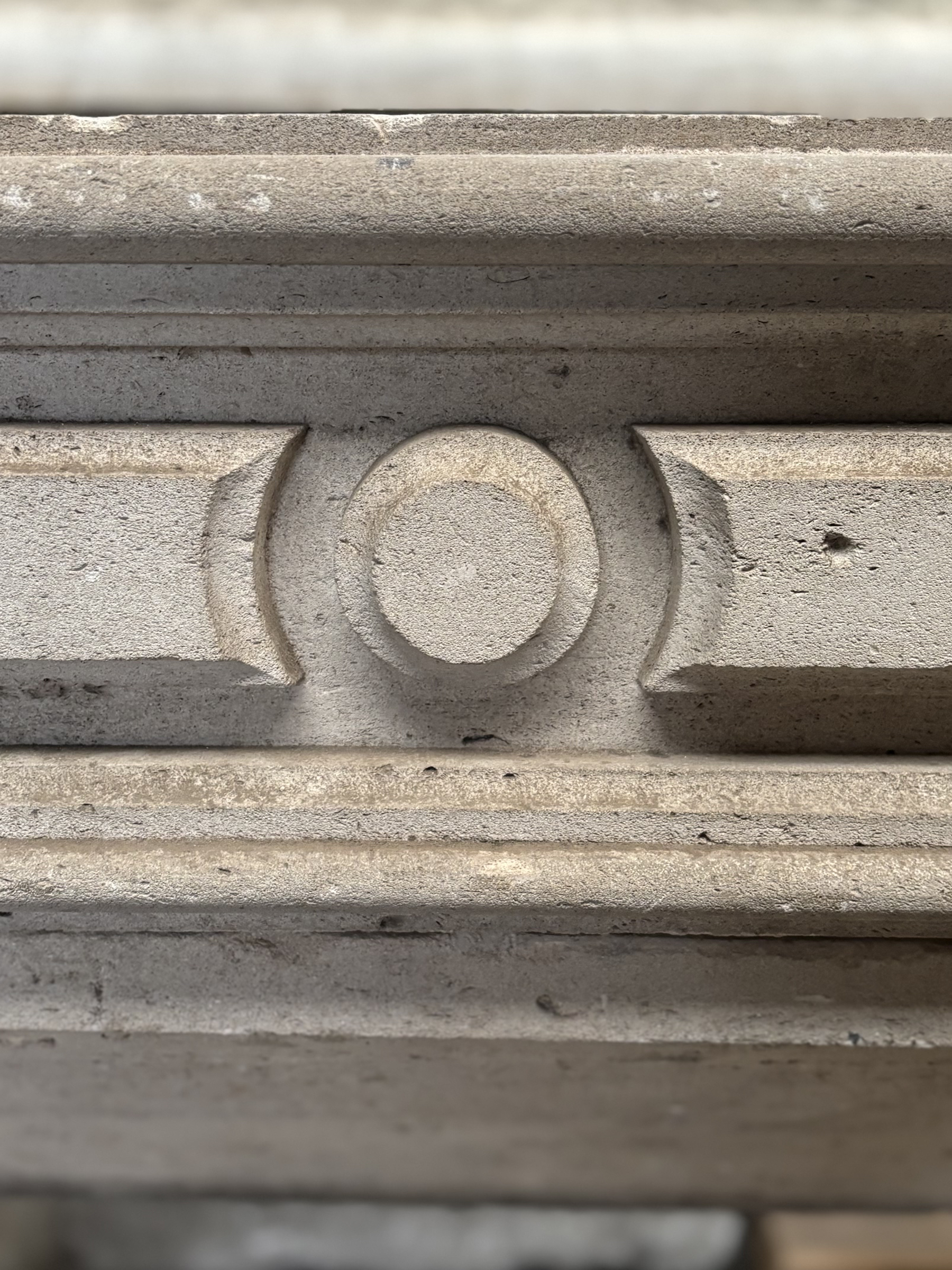 Louis XVI Style Limestone Fireplace I 19th Century