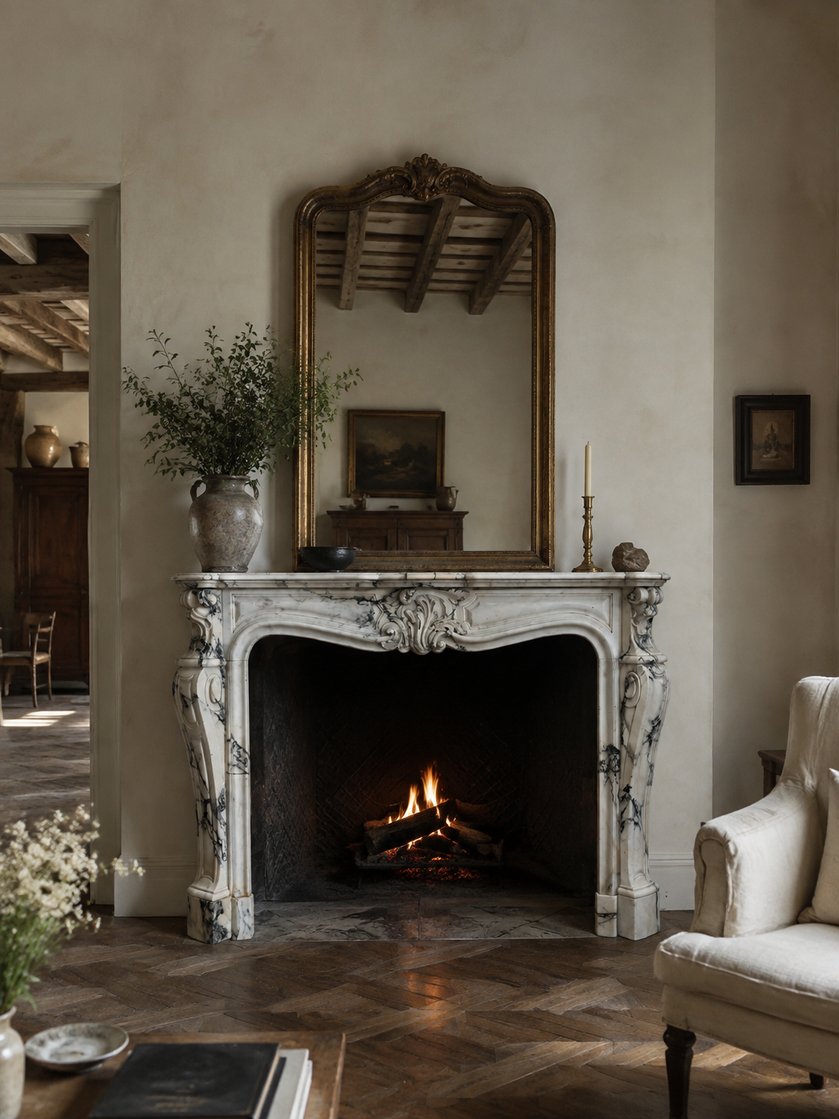 Antique Paonazzo marble fireplace circa 19th century