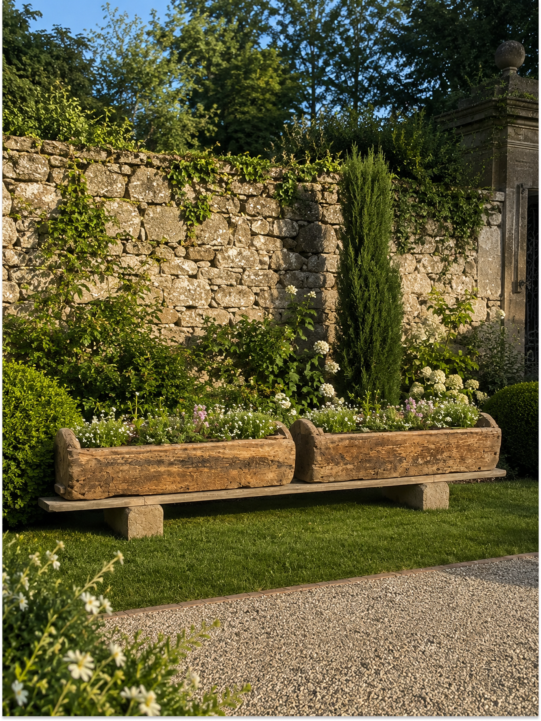 Antique Oak Troughs Circa 1880 | Reclaimed Wooden Garden Planters