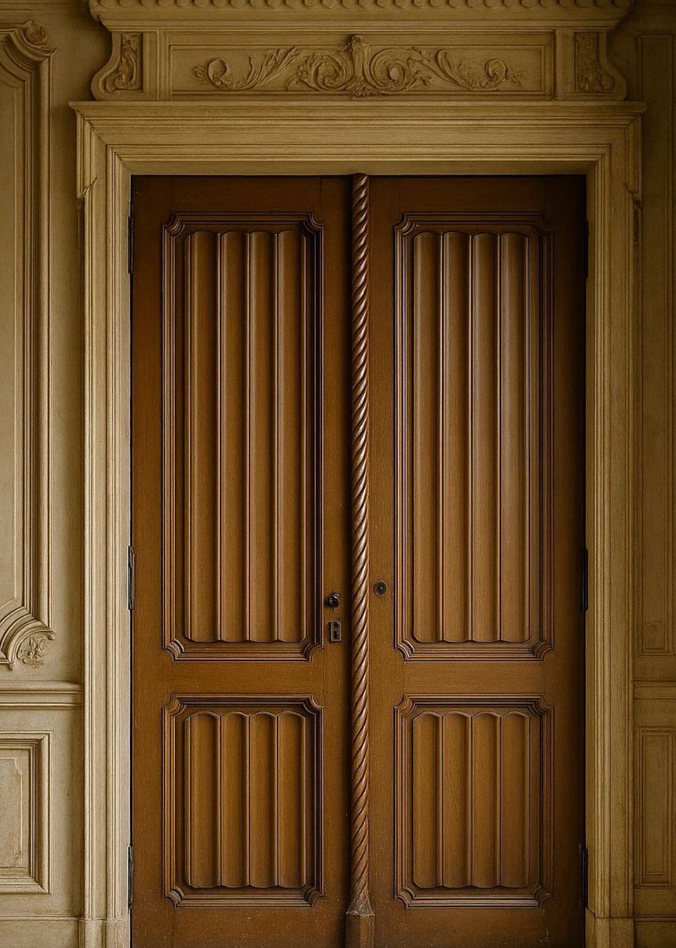 Antique French Double Wooden Doors | Hand-Carved Architectural Statement