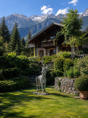 Antique reconstituted stone stag circa 1930