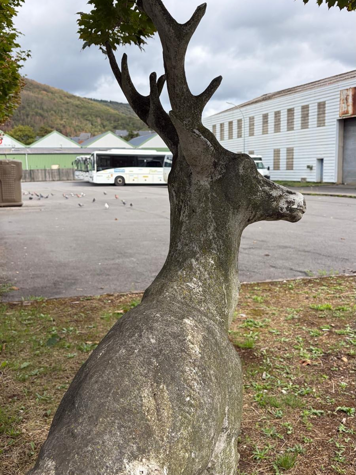 Antique reconstituted stone stag circa 1930