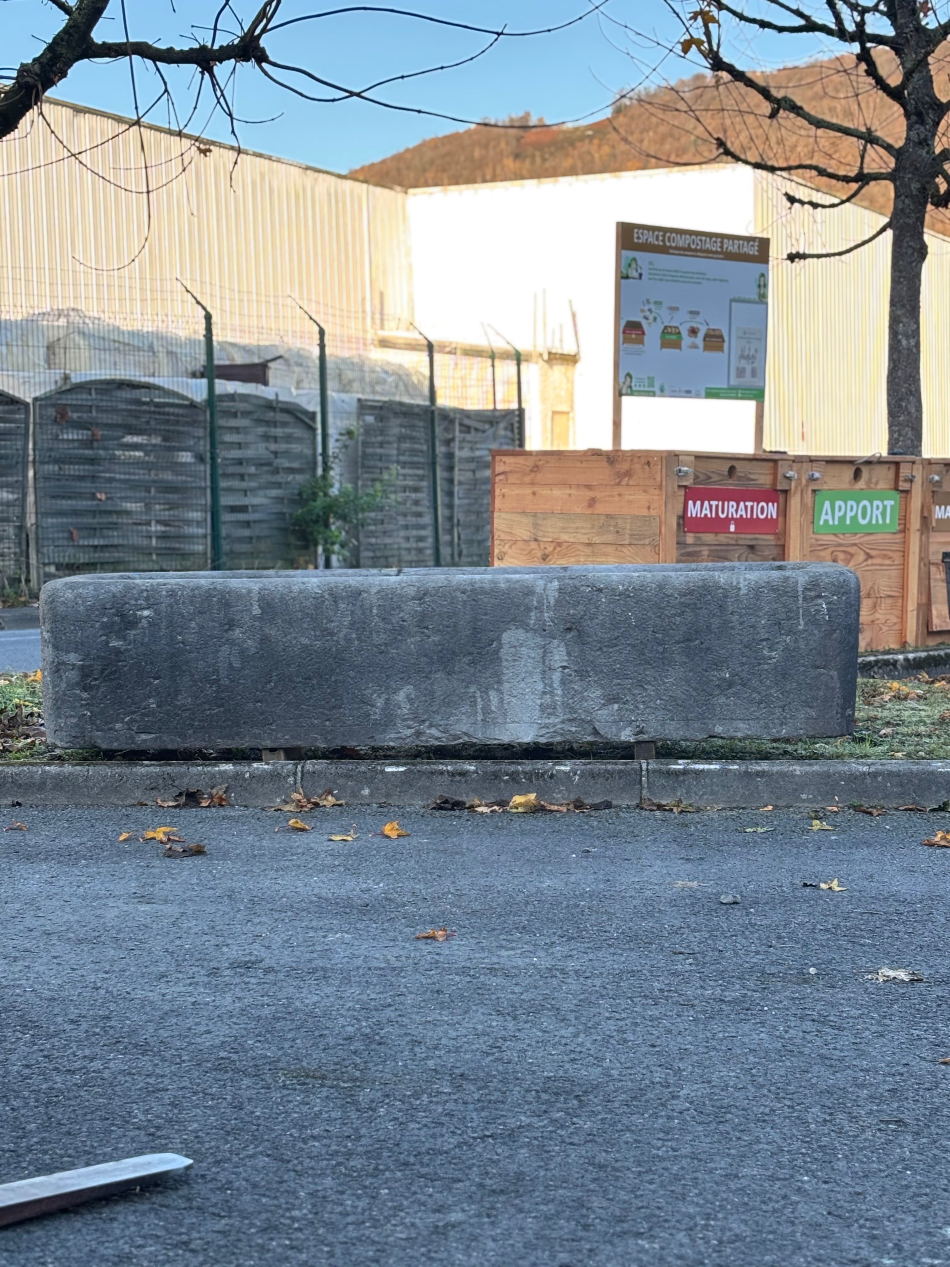 Antique Blue Stone Trough | Hand-Carved Architectural Garden Element
