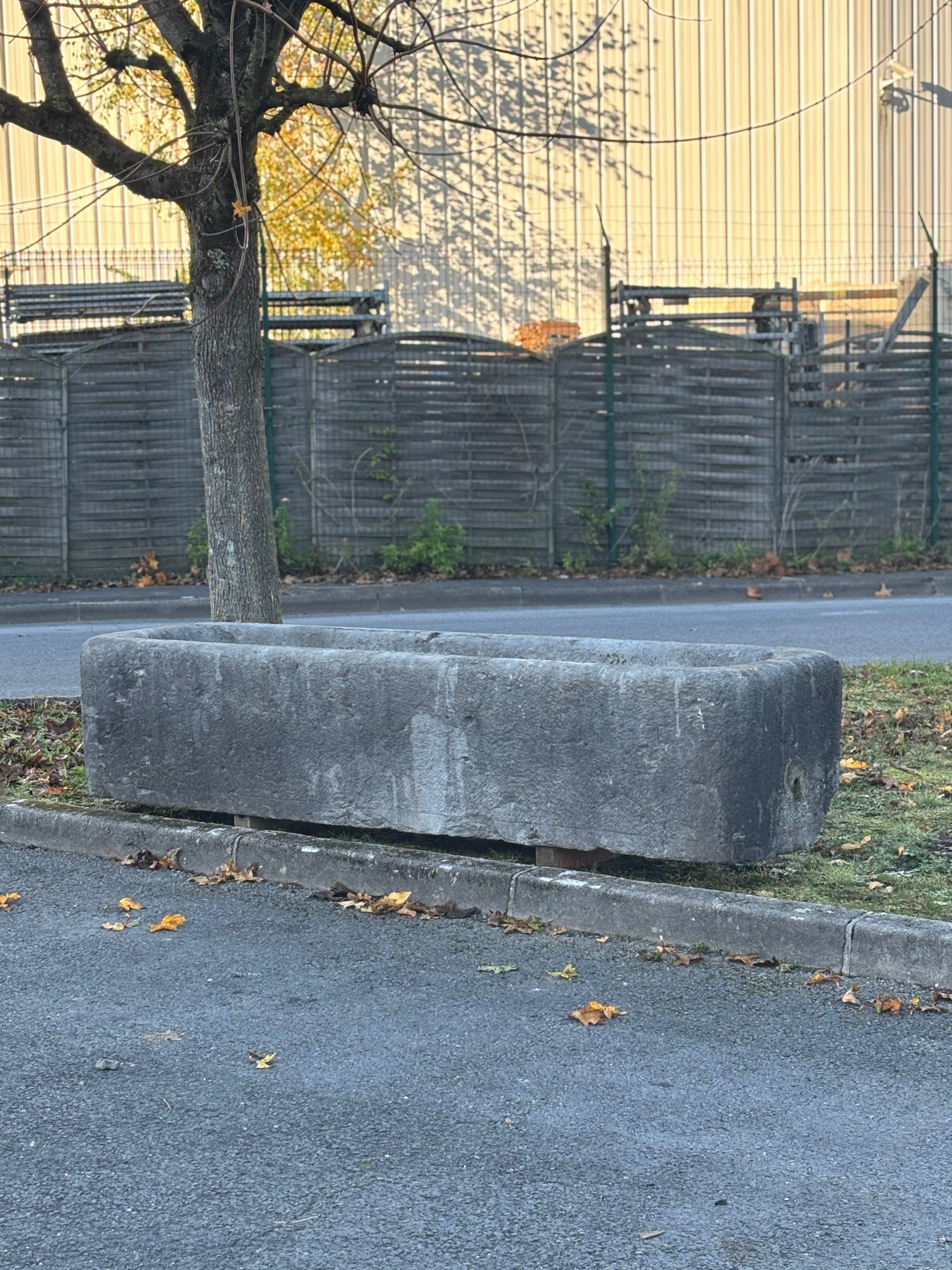 Antique Blue Stone Trough | Hand-Carved Architectural Garden Element
