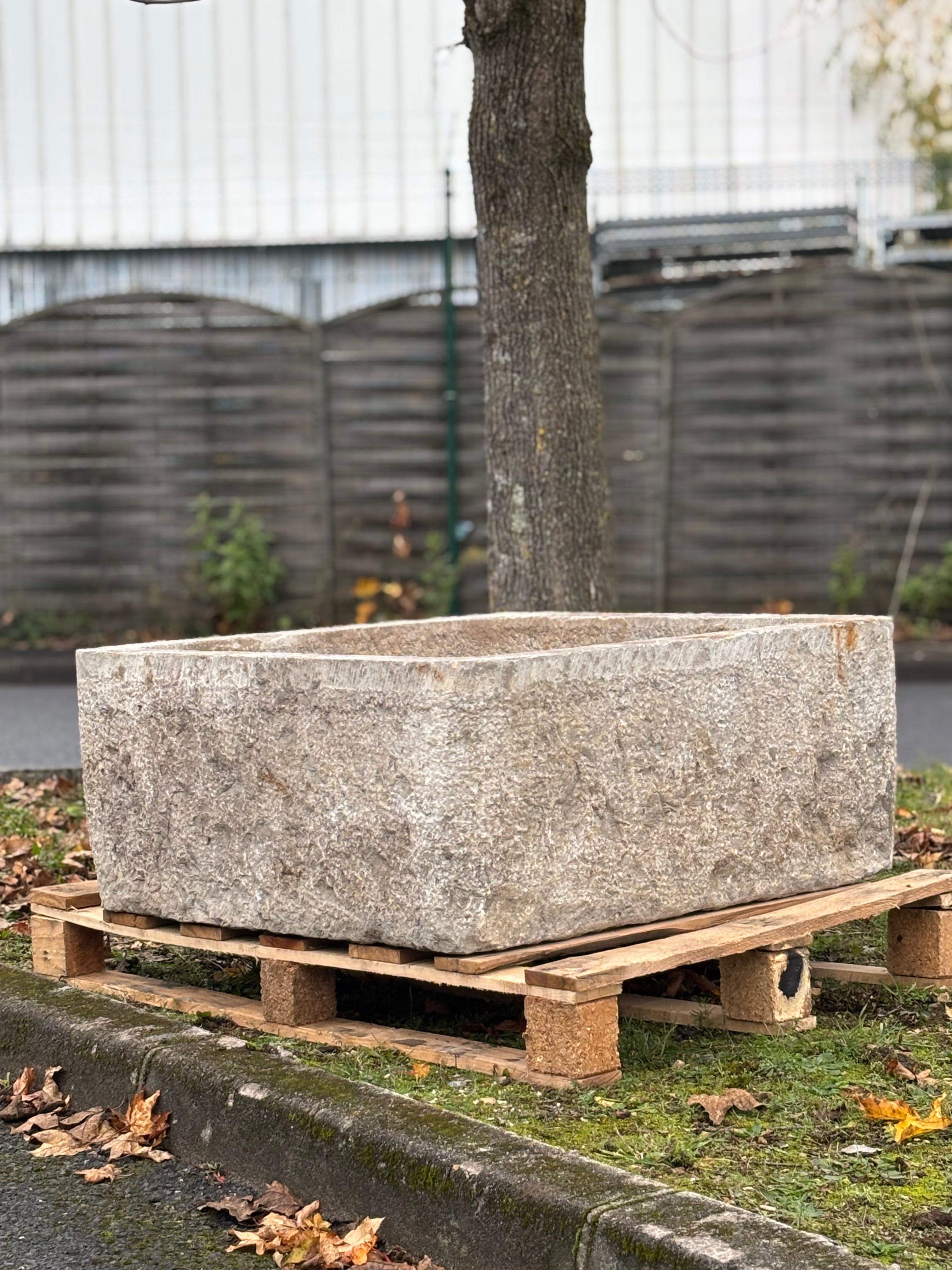 Square Blue Stone Trough | Rare Antique Architectural Piece