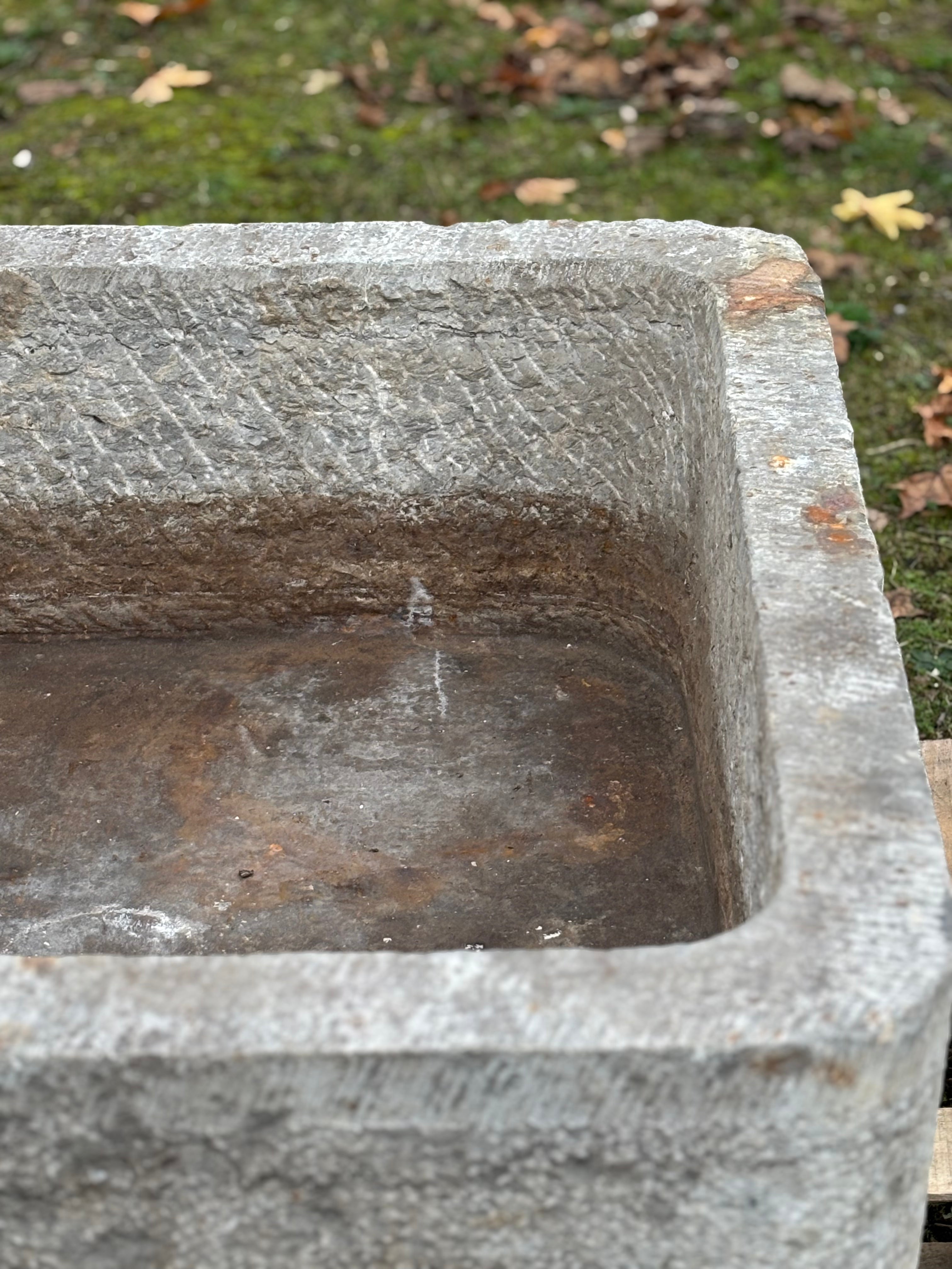 Square Blue Stone Trough | Rare Antique Architectural Piece