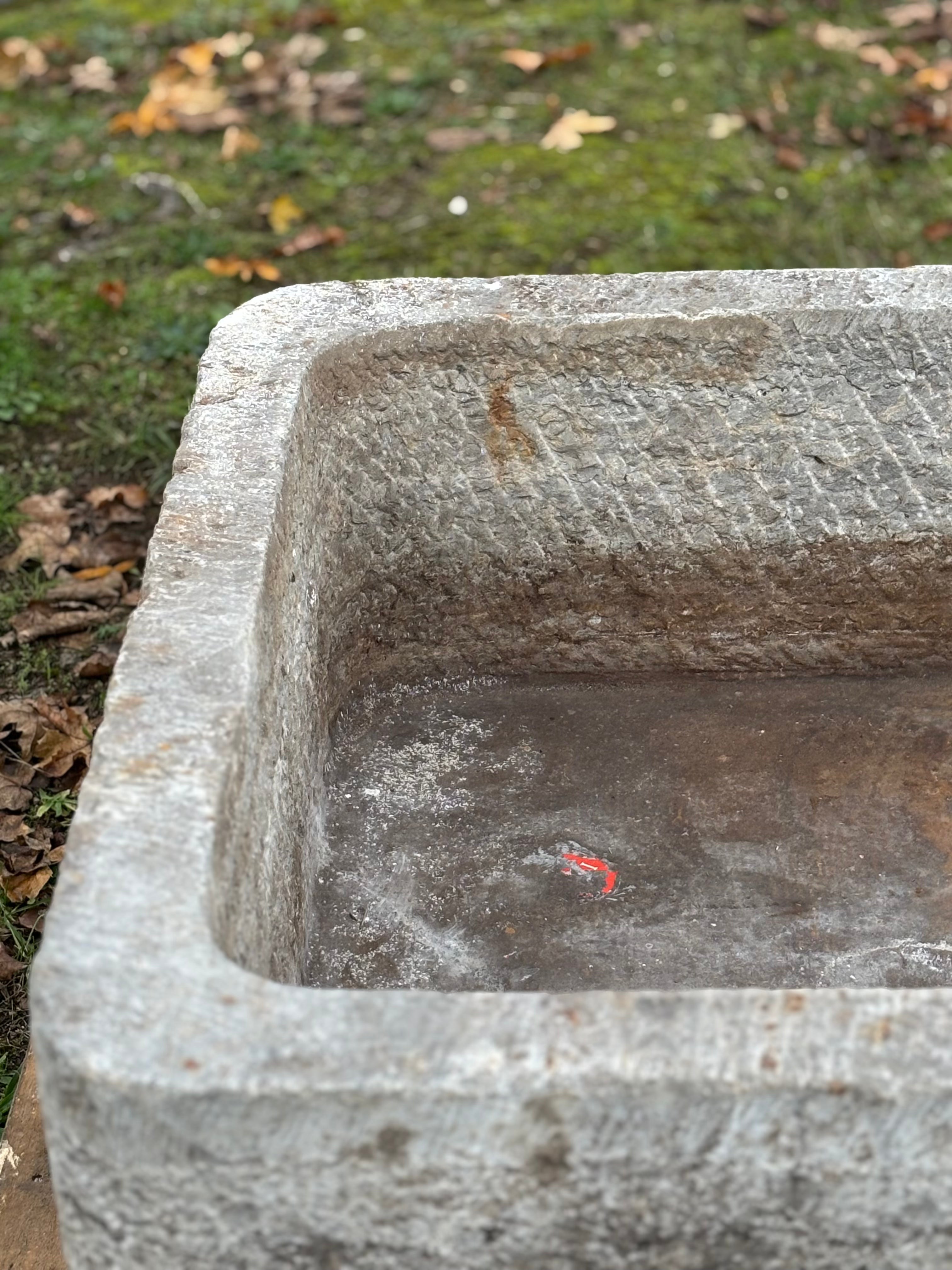 Square Blue Stone Trough | Rare Antique Architectural Piece