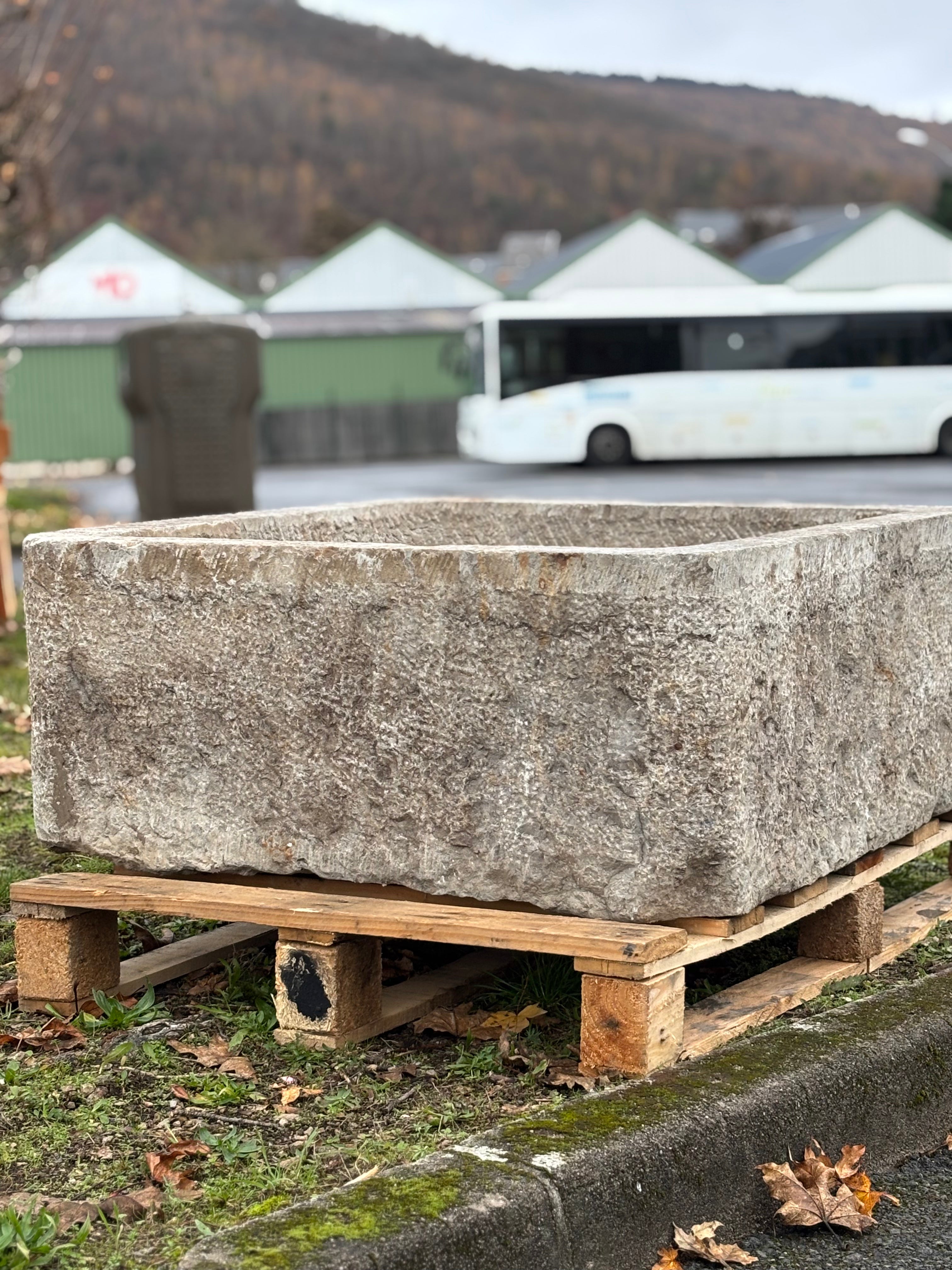 Square Blue Stone Trough | Rare Antique Architectural Piece