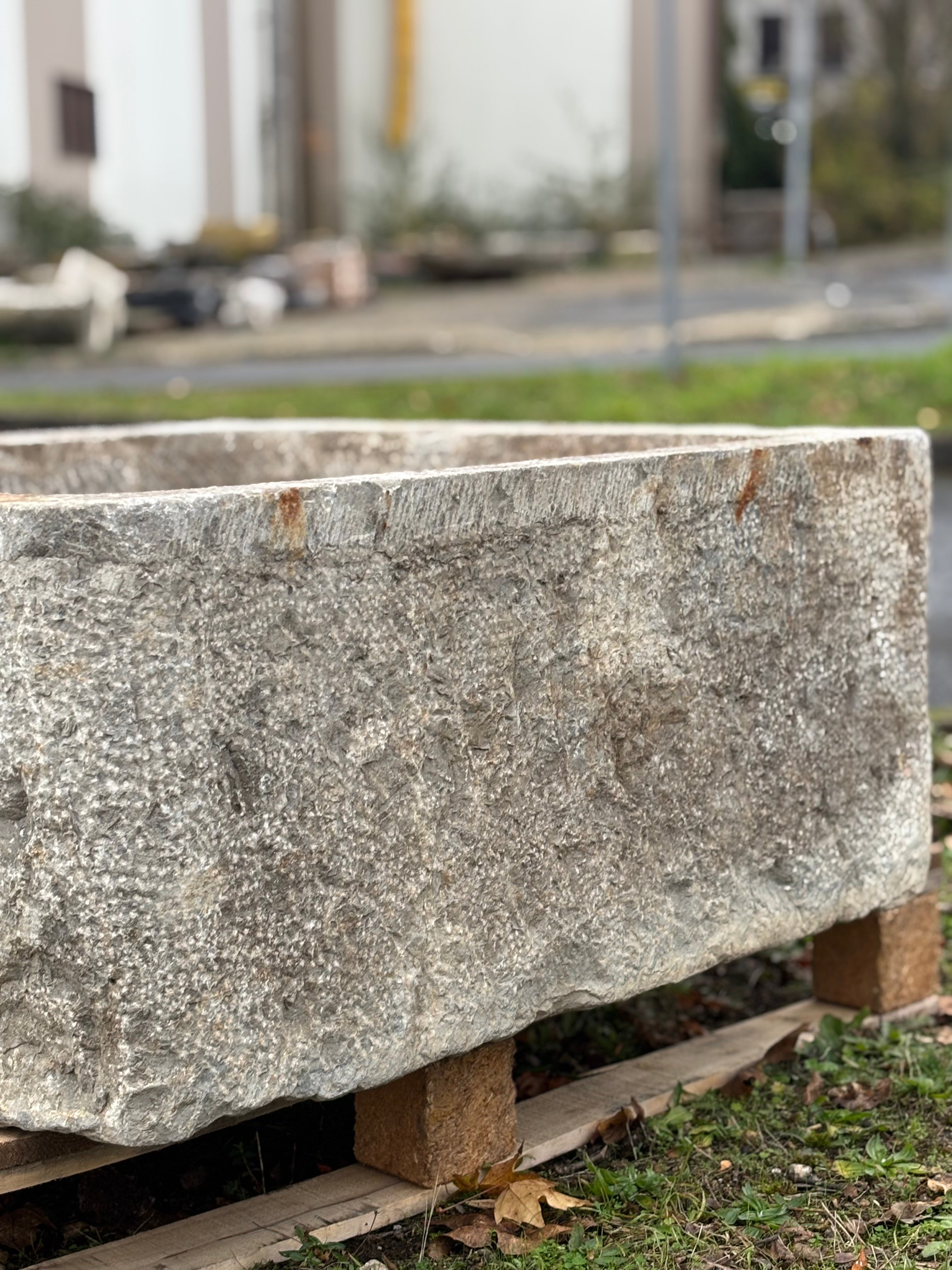 Square Blue Stone Trough | Rare Antique Architectural Piece