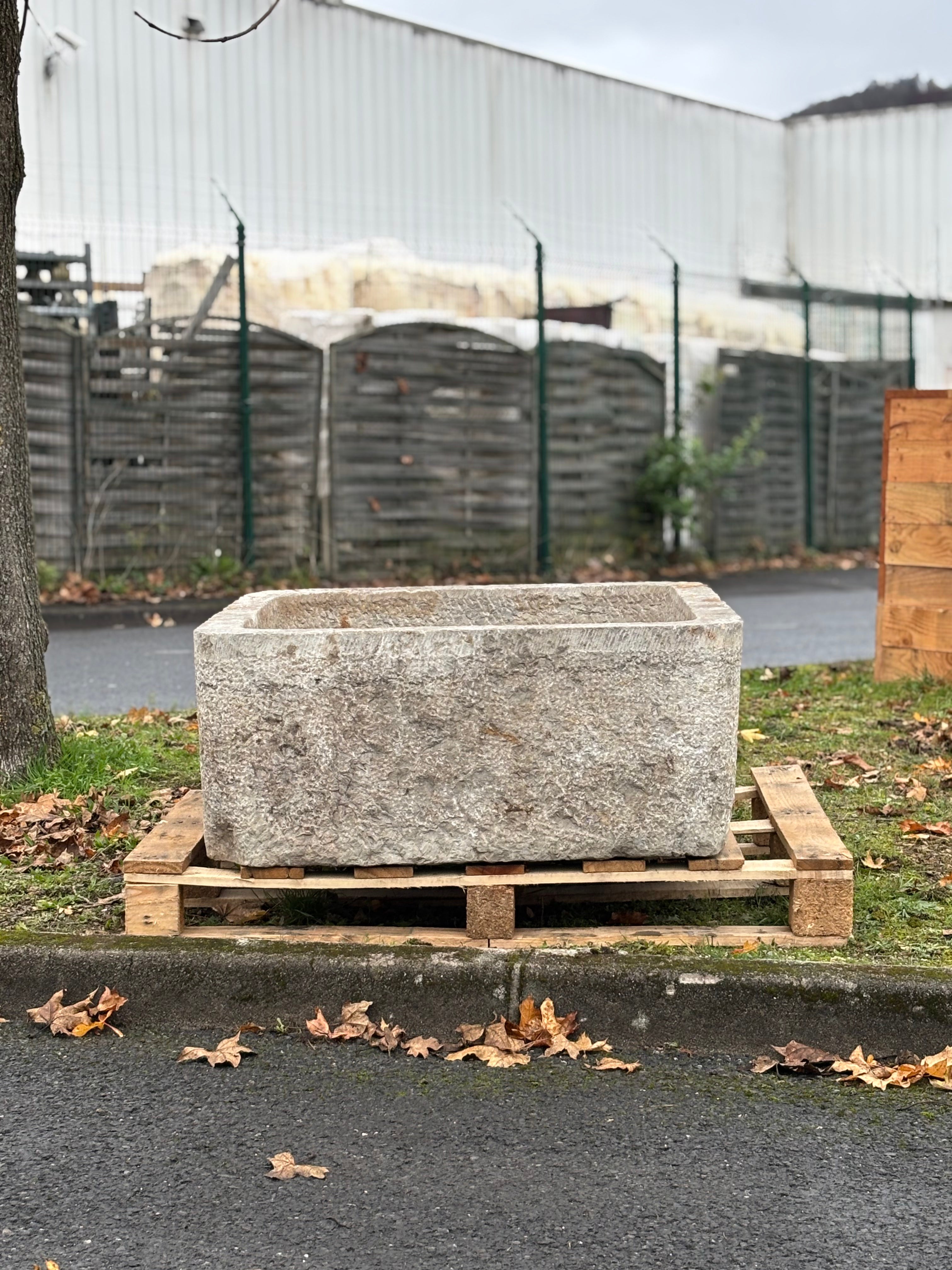 Square Blue Stone Trough | Rare Antique Architectural Piece