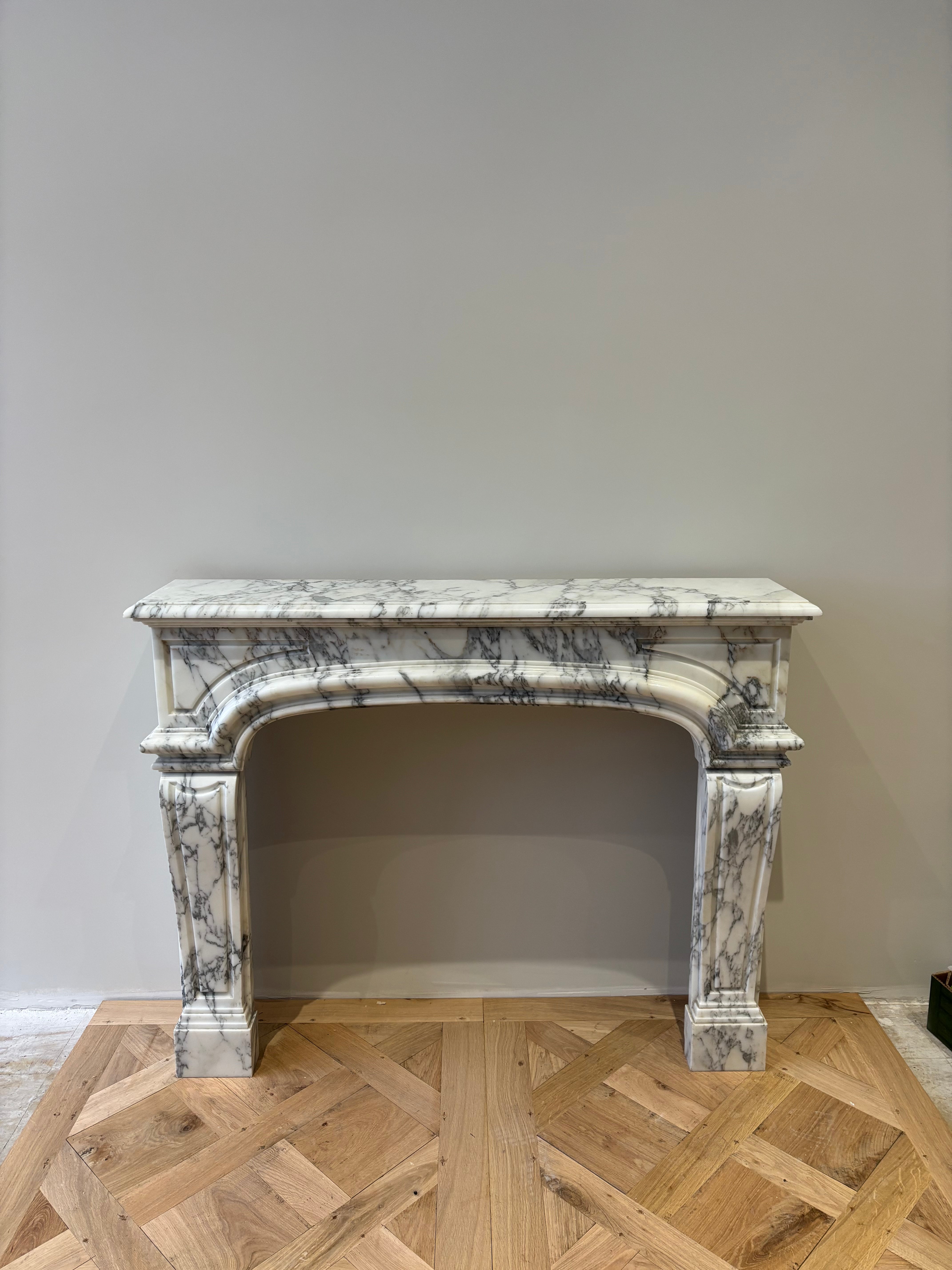 A Magnificent Louis XIV Style Marble Fireplace From The Late 19th Century