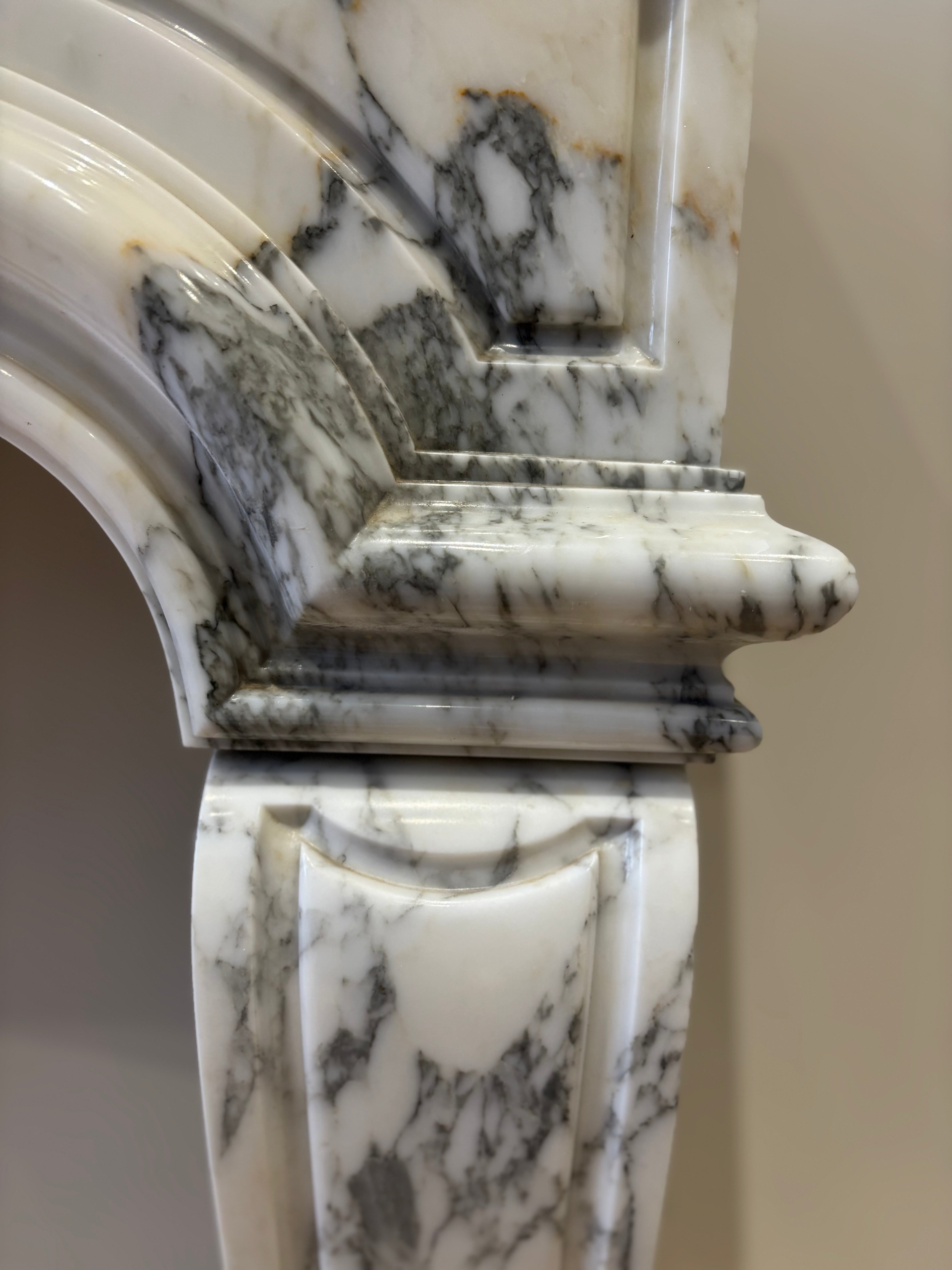 A Magnificent Louis XIV Style Marble Fireplace From The Late 19th Century