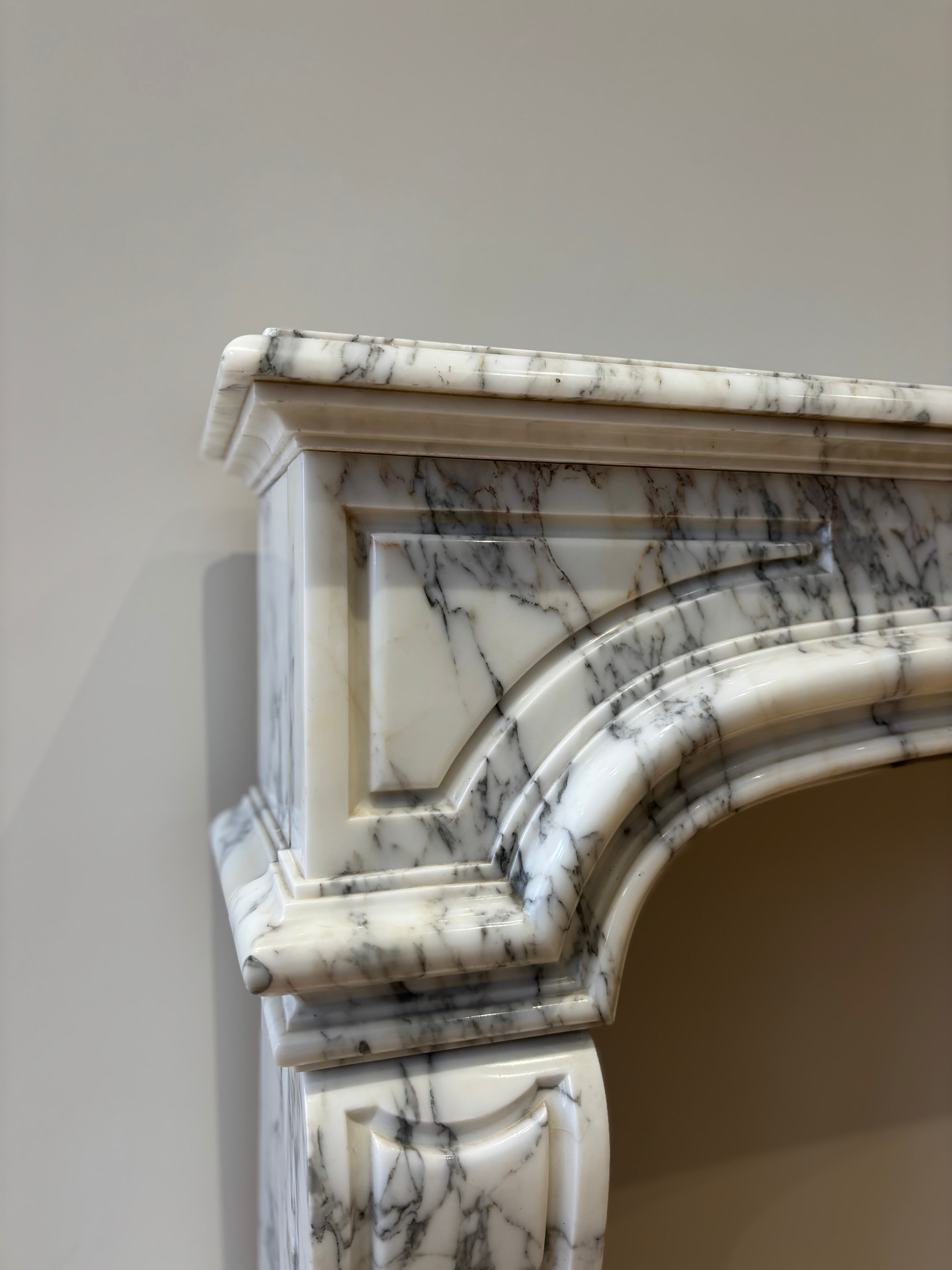 A Magnificent Louis XIV Style Marble Fireplace From The Late 19th Century