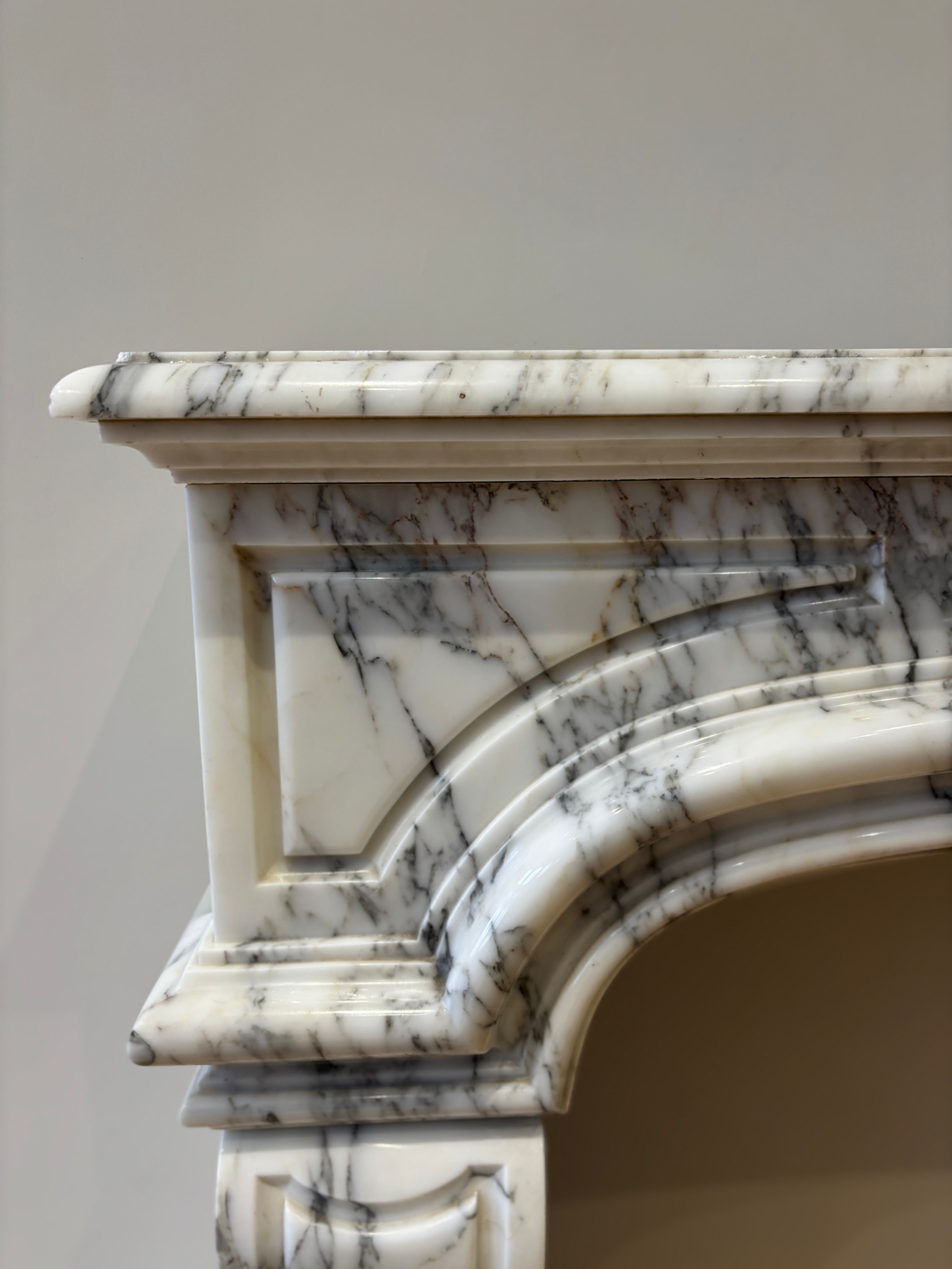 A Magnificent Louis XIV Style Marble Fireplace From The Late 19th Century
