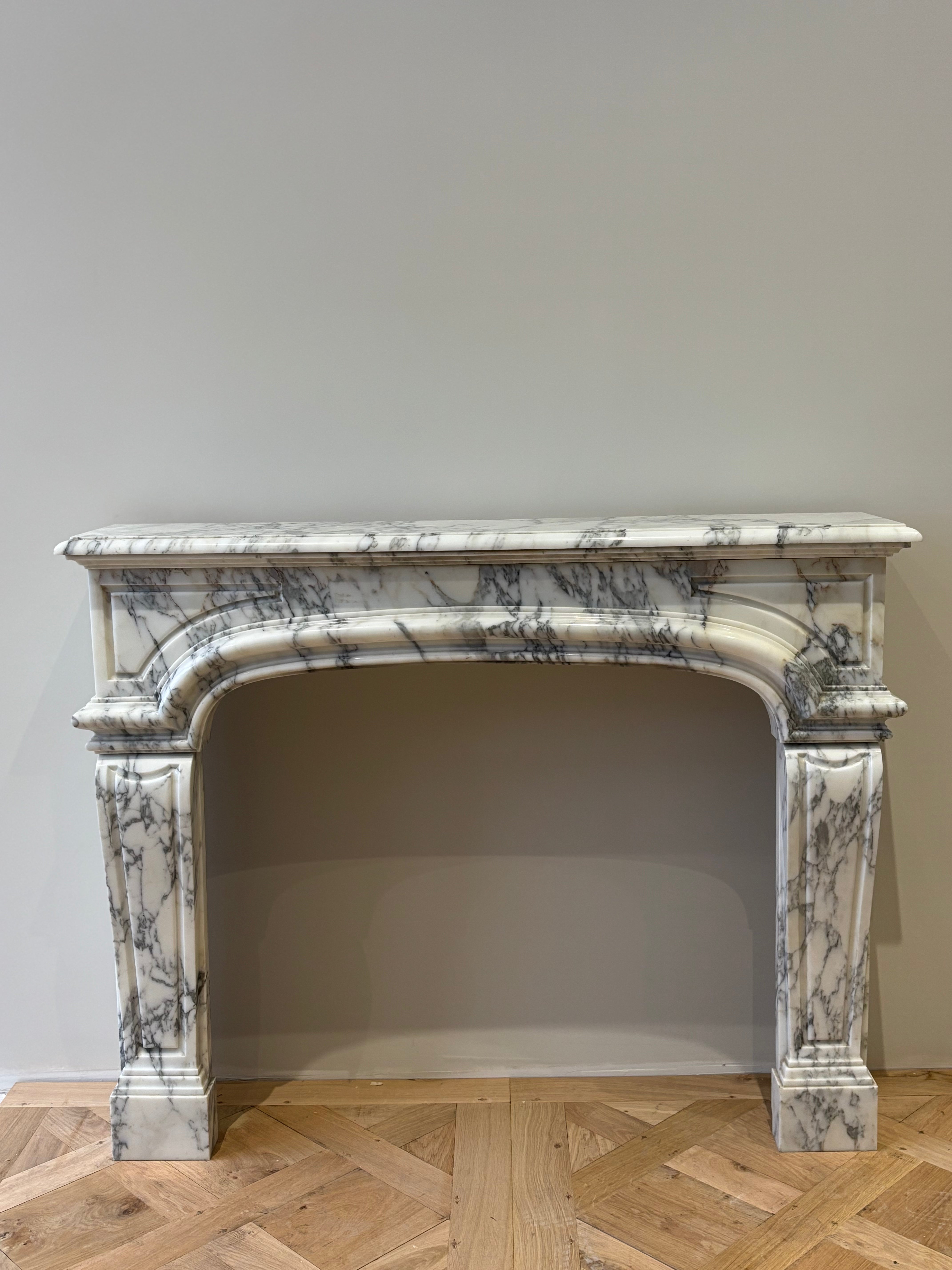 A Magnificent Louis XIV Style Marble Fireplace From The Late 19th Century