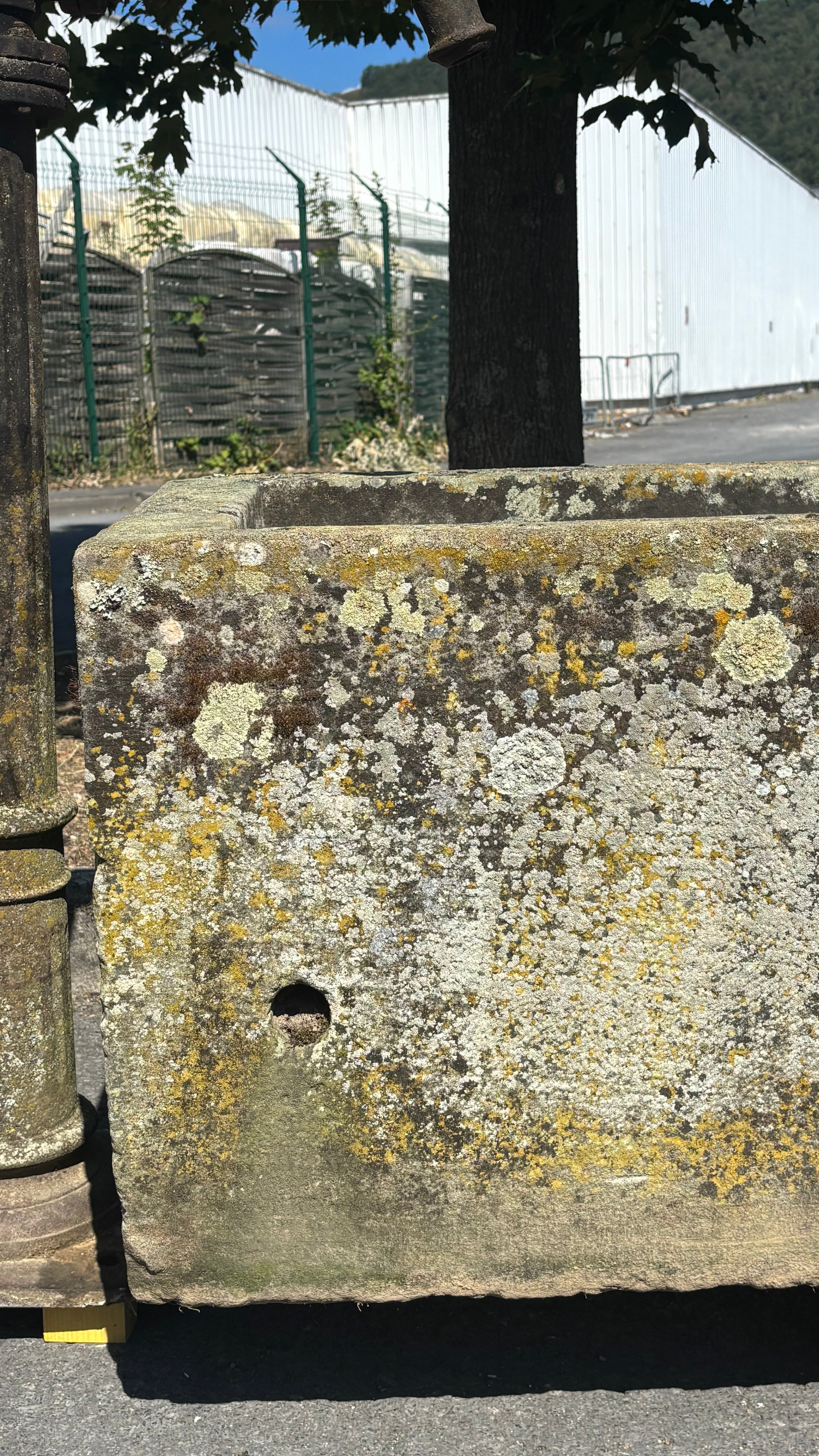 Antique French Stone Trough with Original Hand Pump Circa 1944 | Garden Fountain
