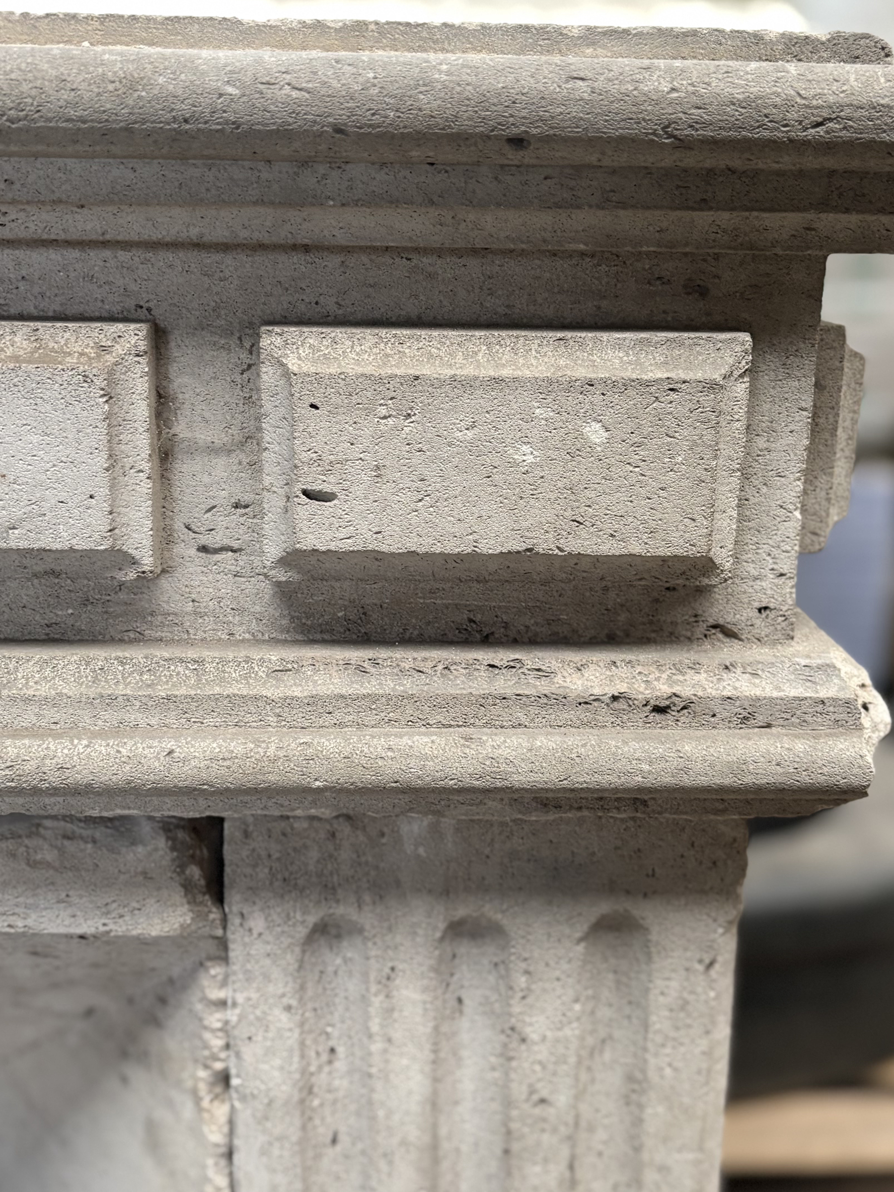 Louis XVI Style Limestone Fireplace I 19th Century