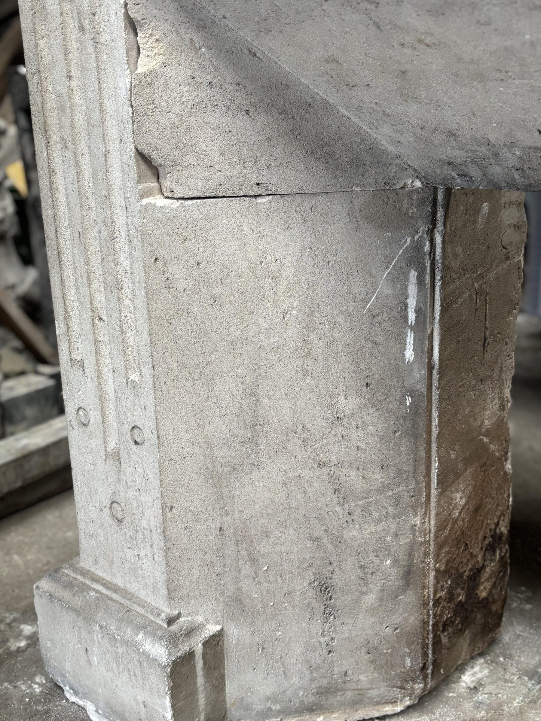 Louis XVI Style Limestone Fireplace I 19th Century