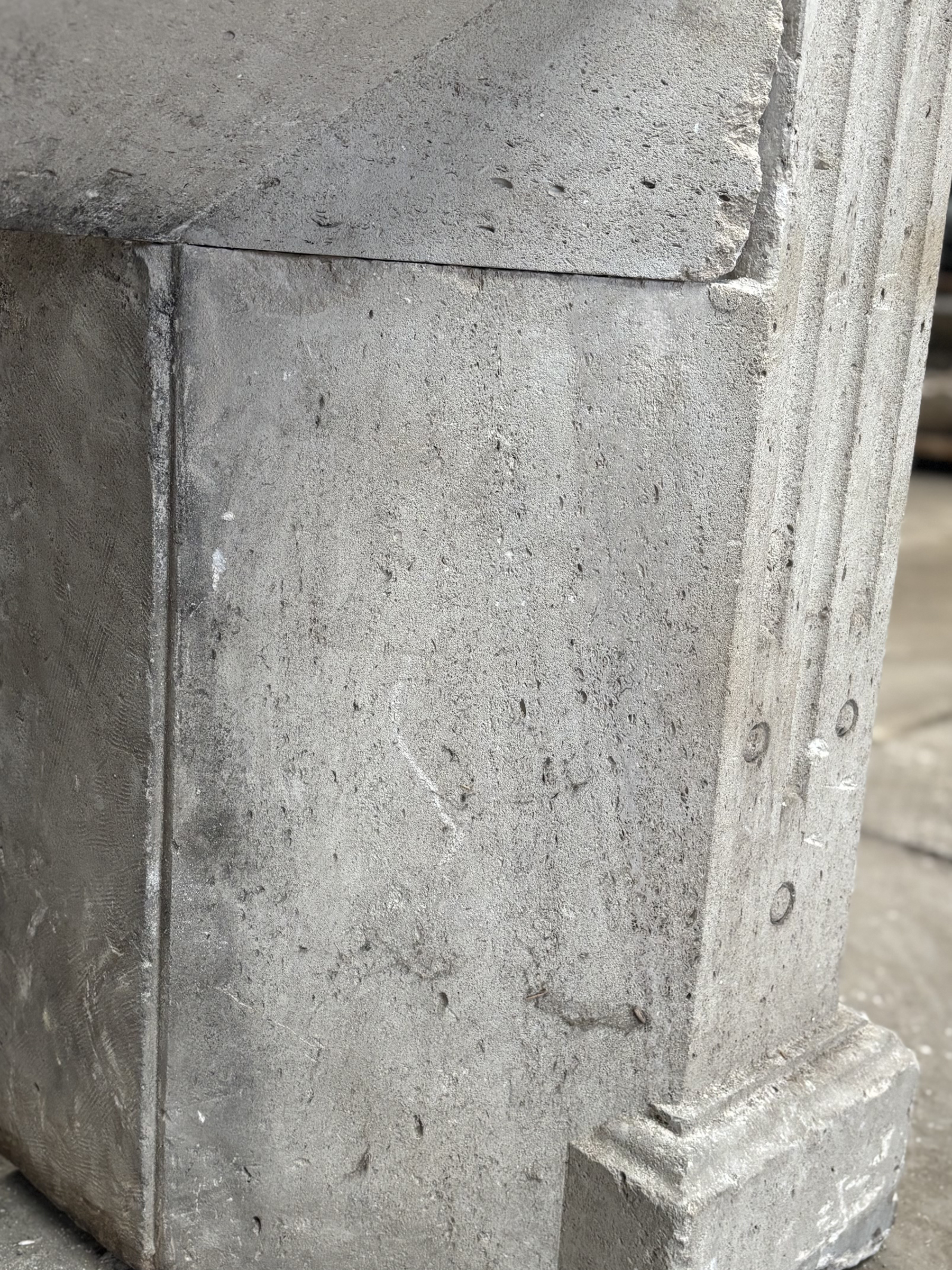 Louis XVI Style Limestone Fireplace I 19th Century