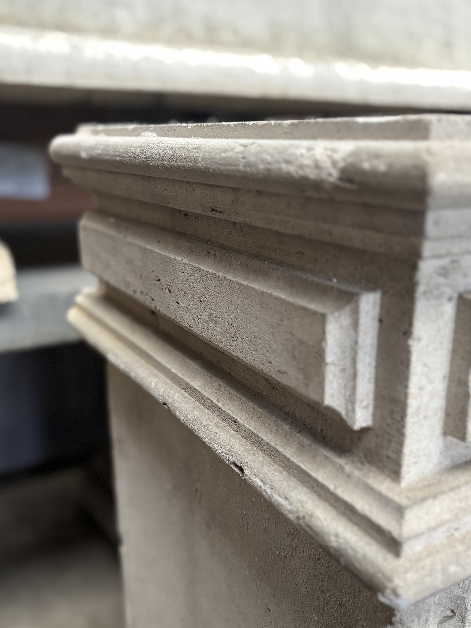 Louis XVI Style Limestone Fireplace I 19th Century