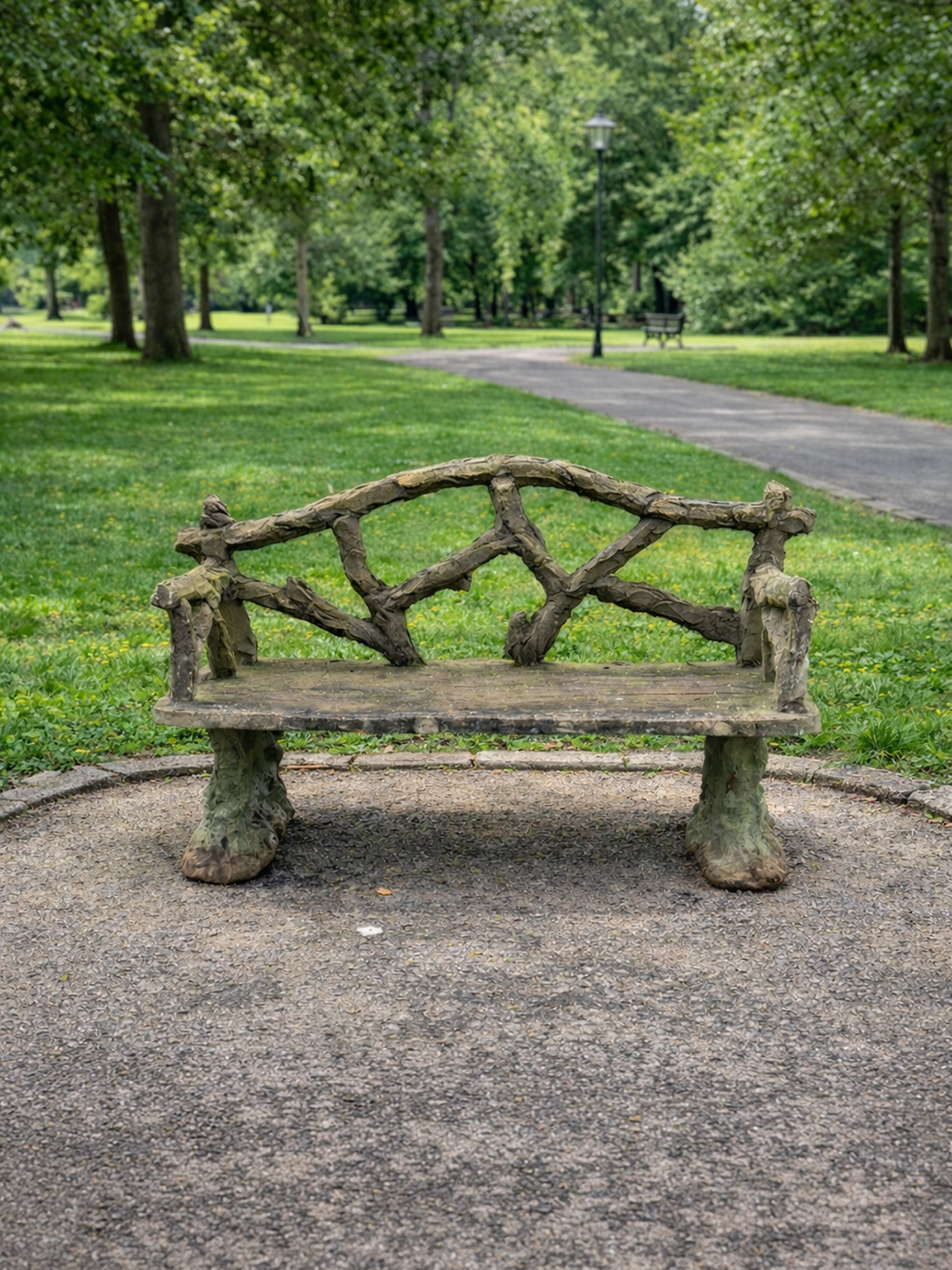 Concrete Tree Trunk Bench