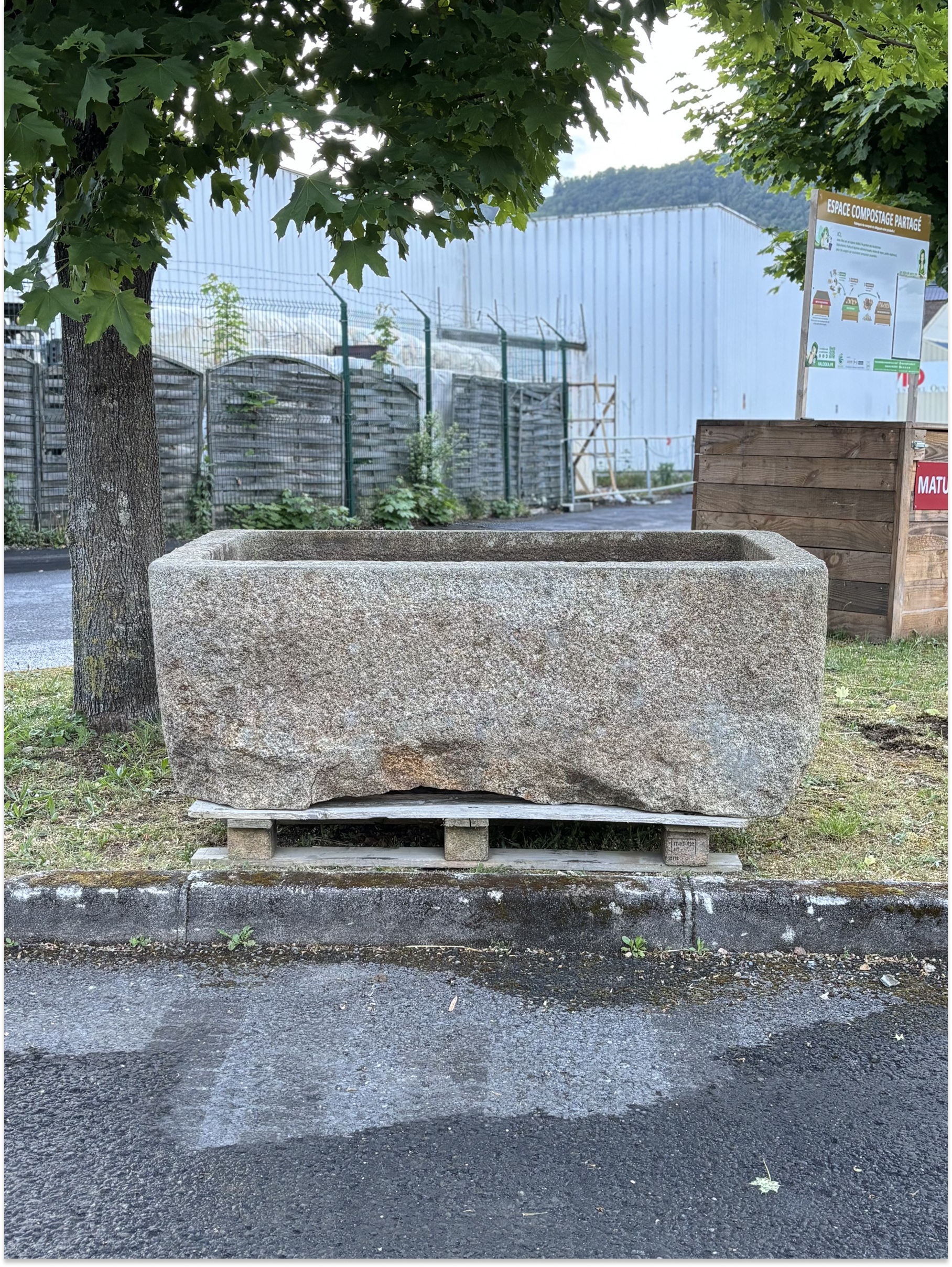 Antique Granite Trough With Timeless Character