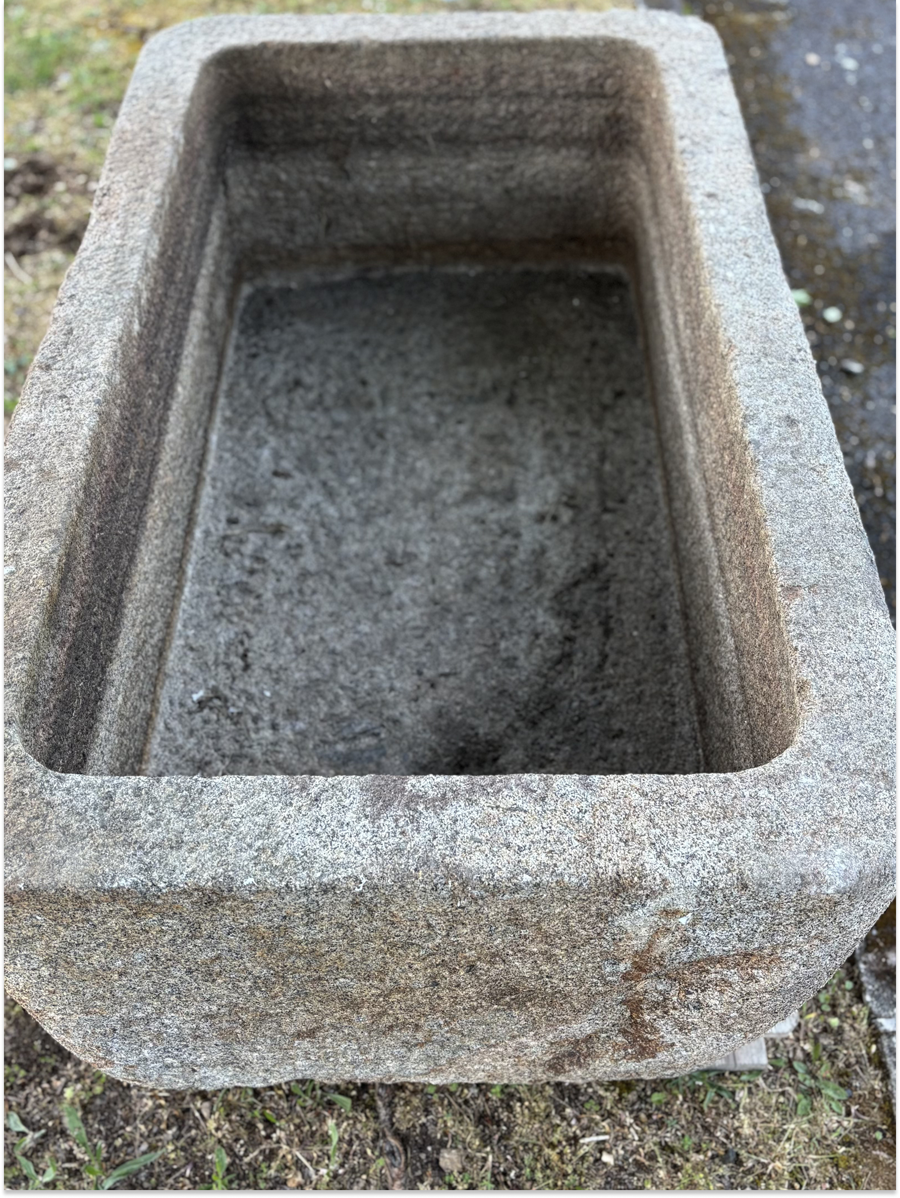 Antique Granite Trough With Timeless Character