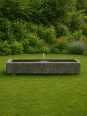 Antique Blue Stone Trough | Hand-Carved Architectural Garden Element