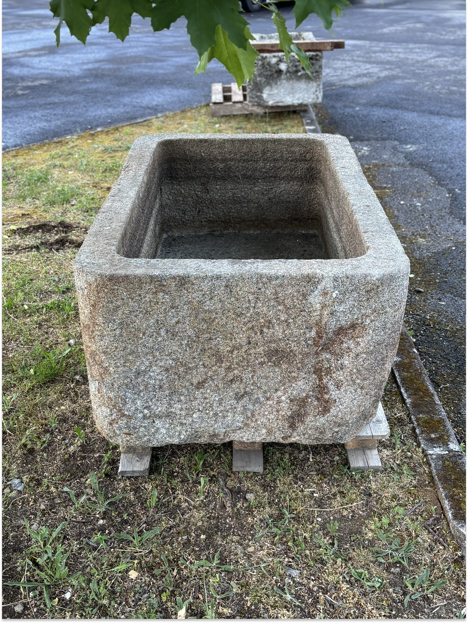 Antique Granite Trough With Timeless Character