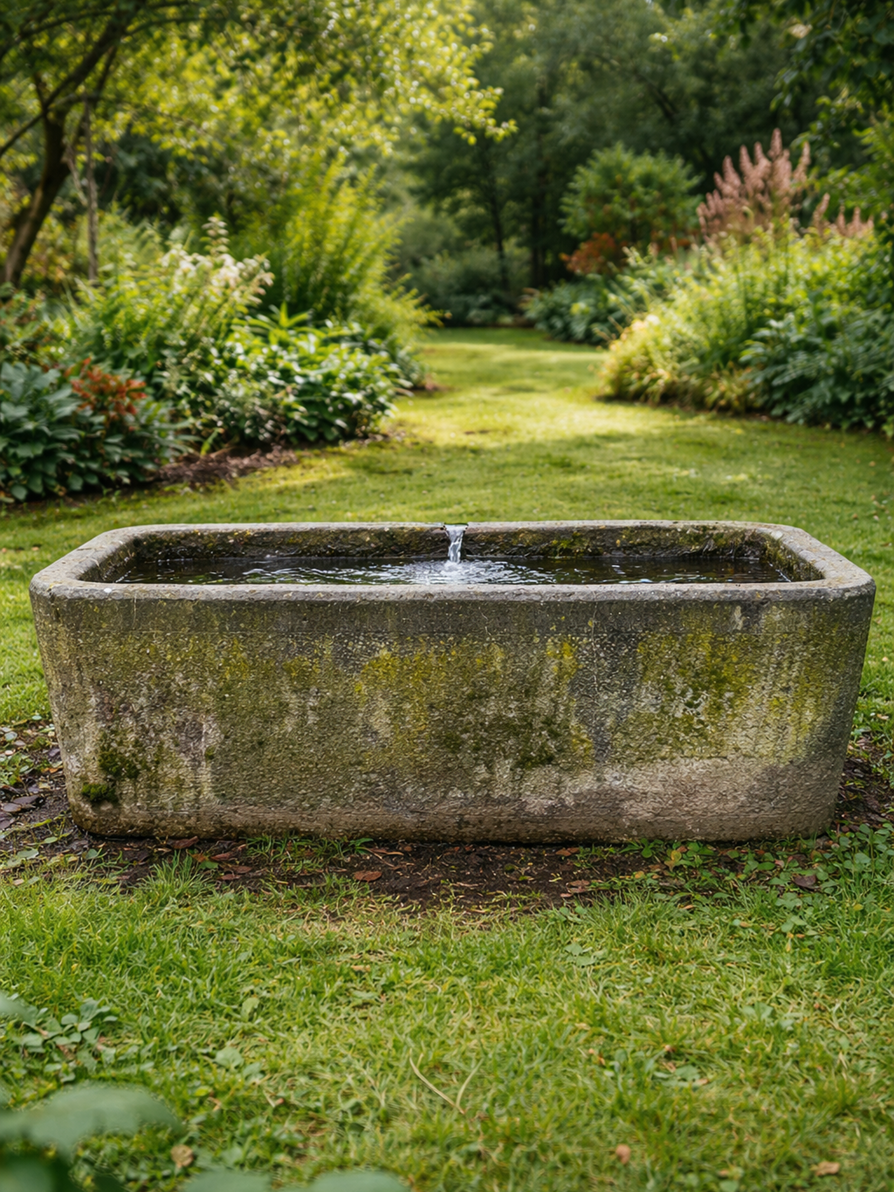 A Magnificent Antique Stone Trough With A Strong Rural Character