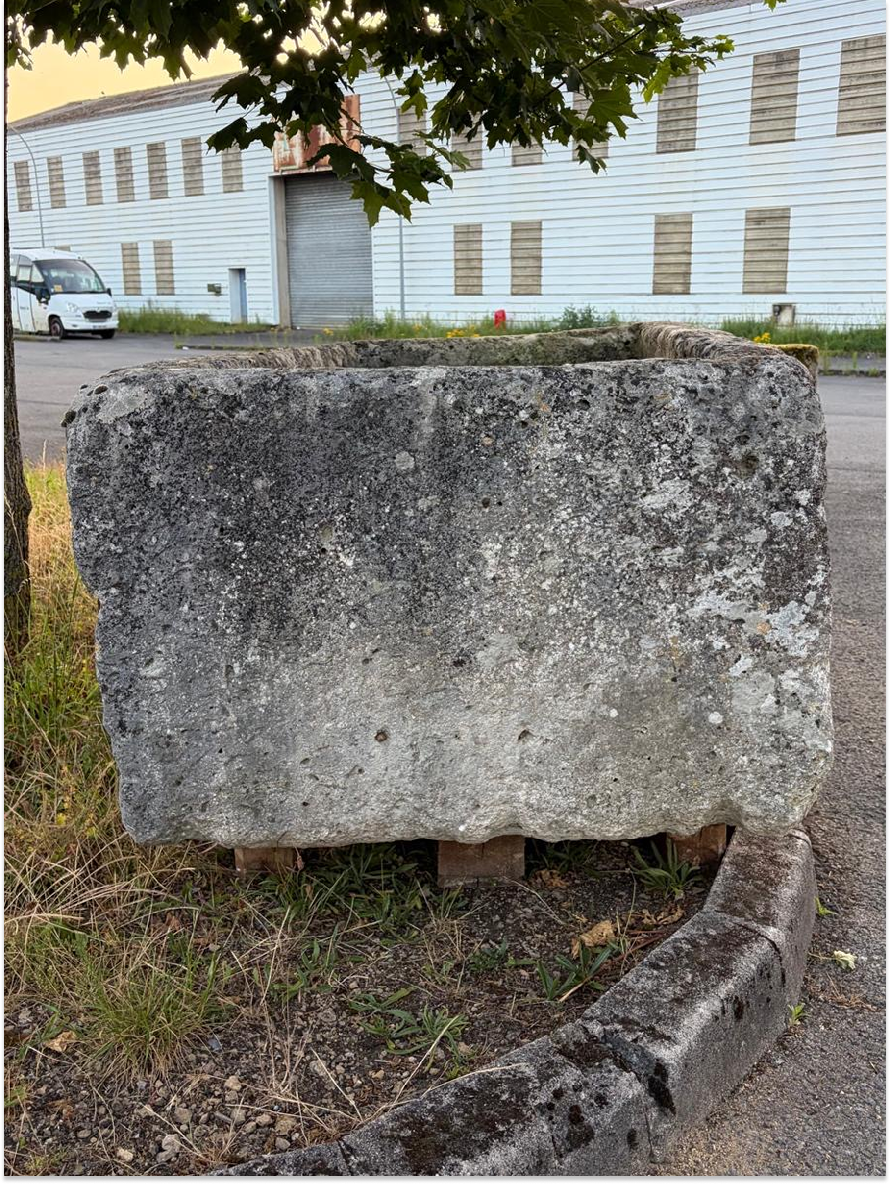 Reclaimed stone garden basin from Angoulême France
