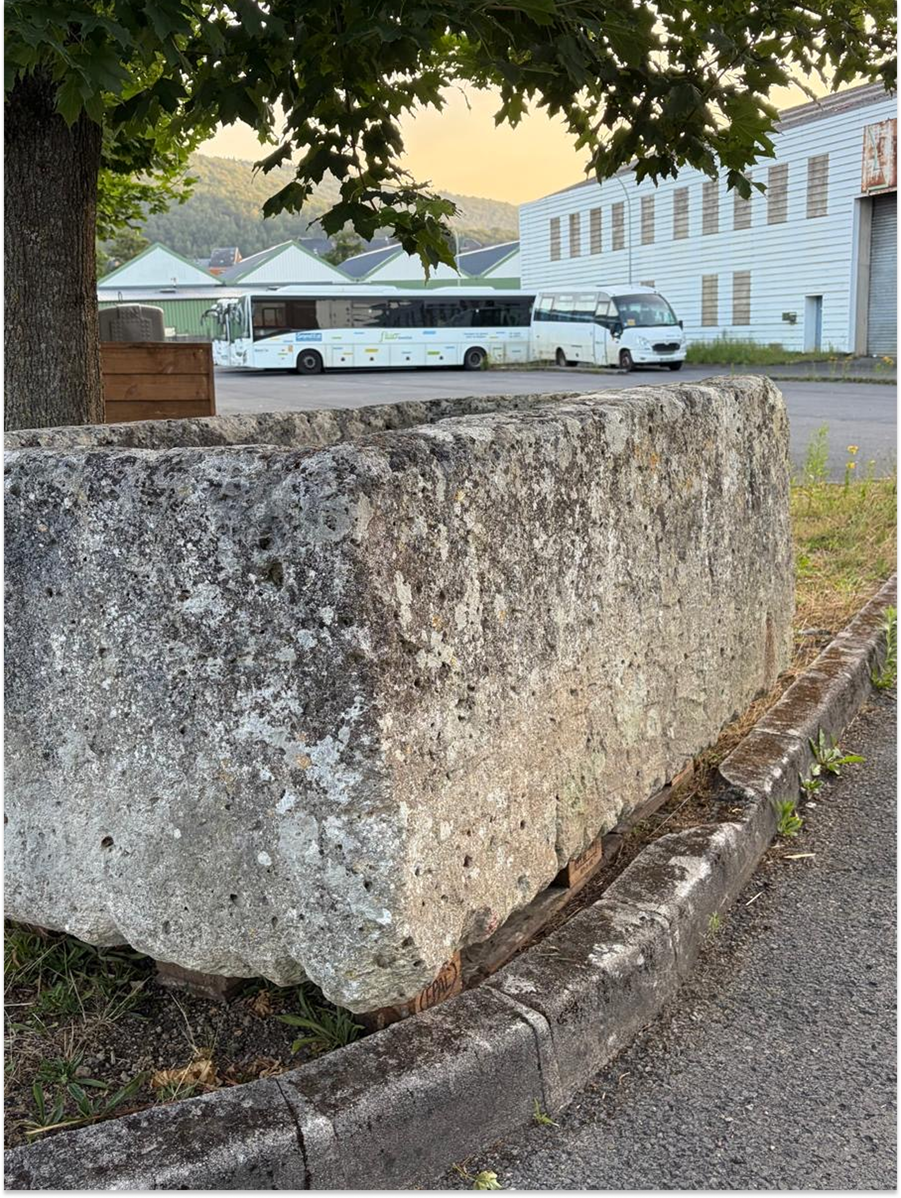 Reclaimed stone garden basin from Angoulême France
