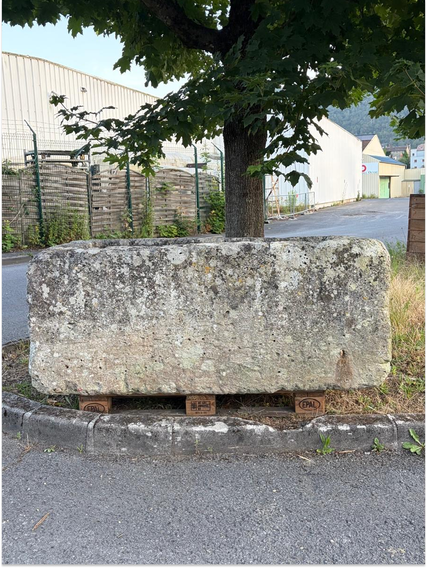 Reclaimed stone garden basin from Angoulême France
