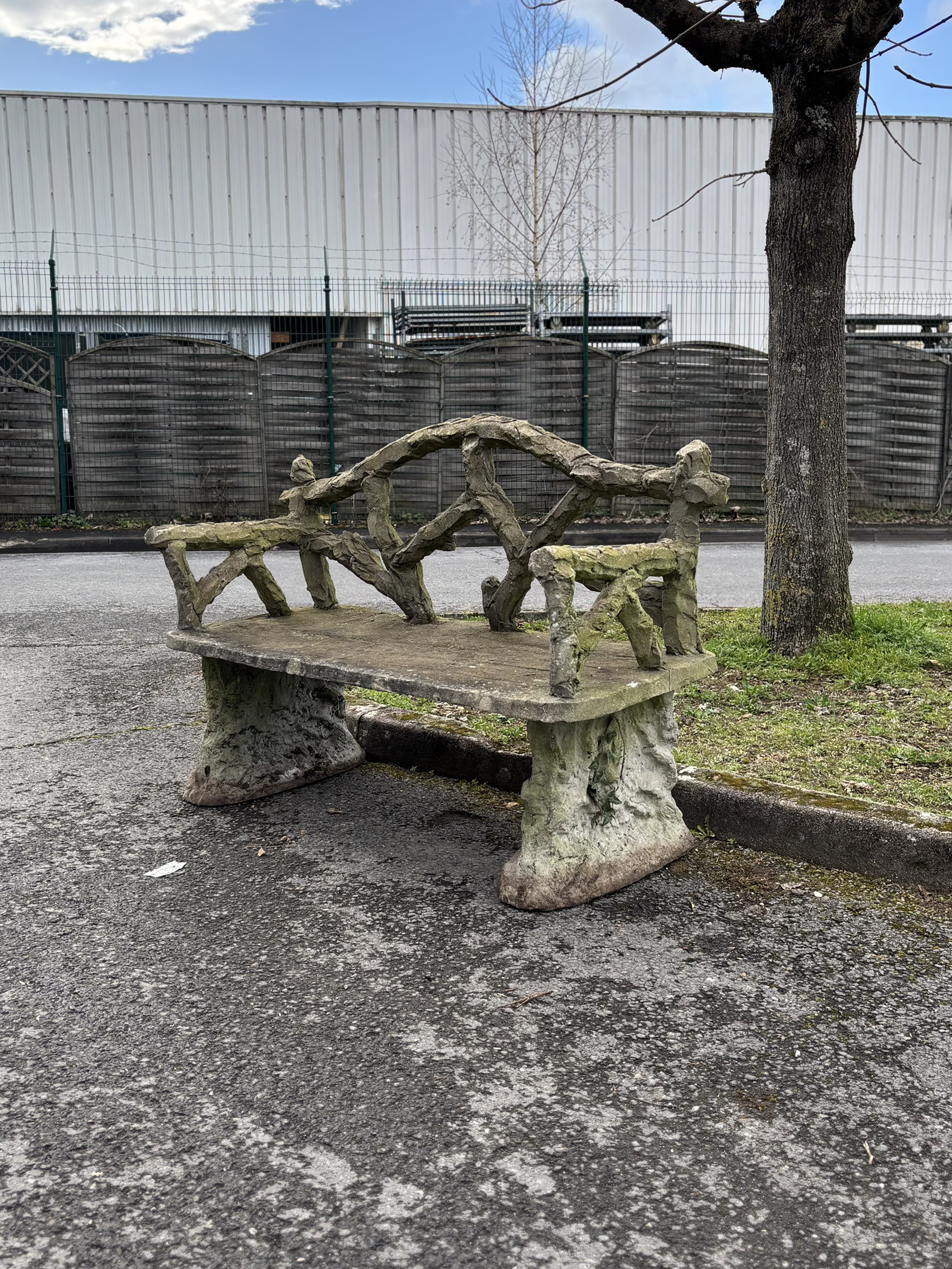 Concrete Tree Trunk Bench