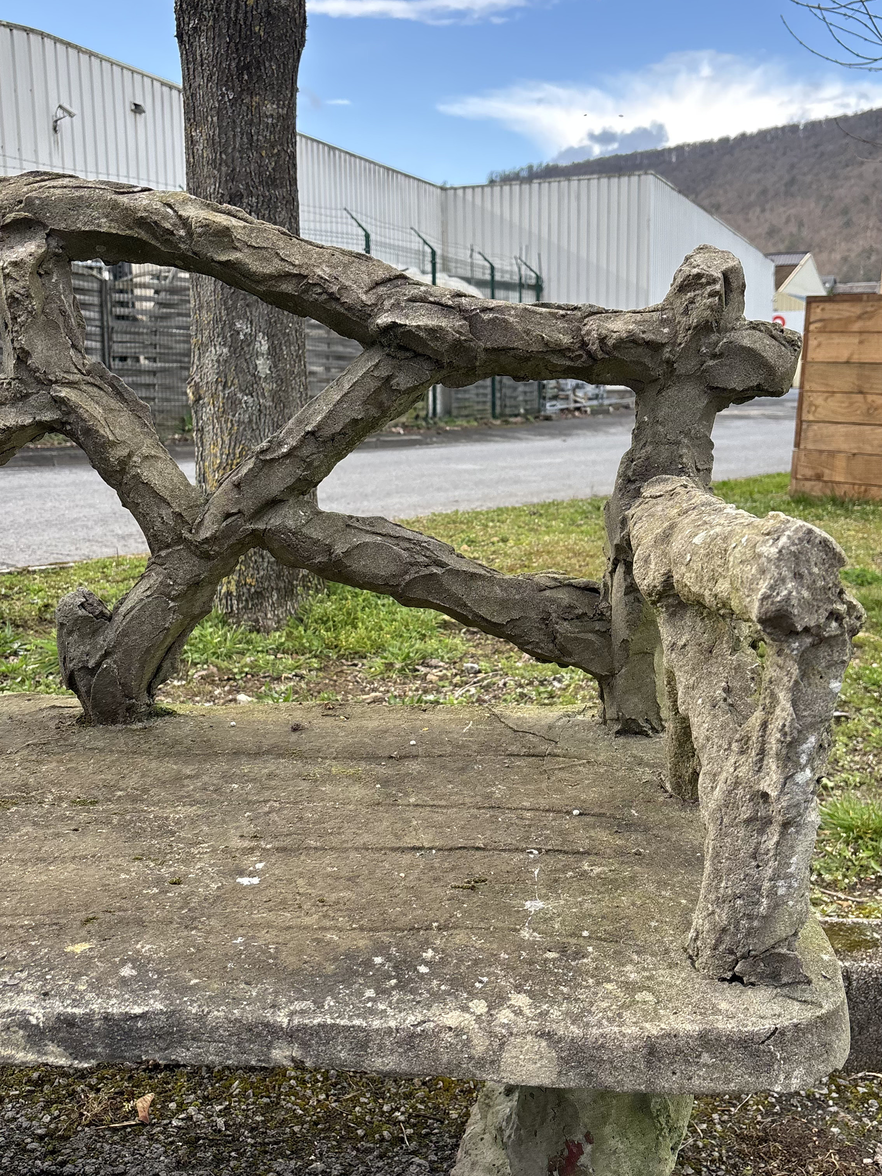 Concrete Tree Trunk Bench