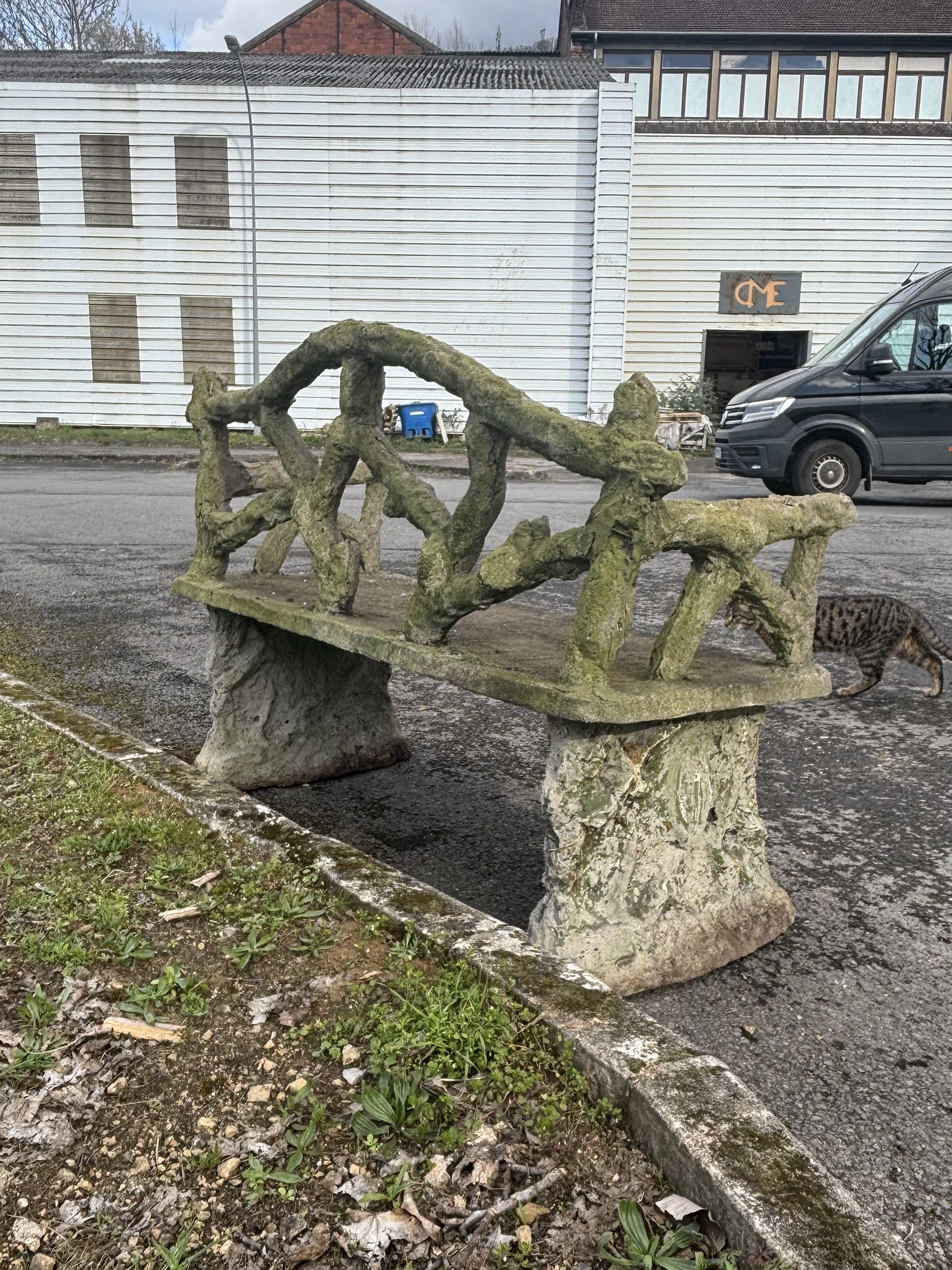 Concrete Tree Trunk Bench