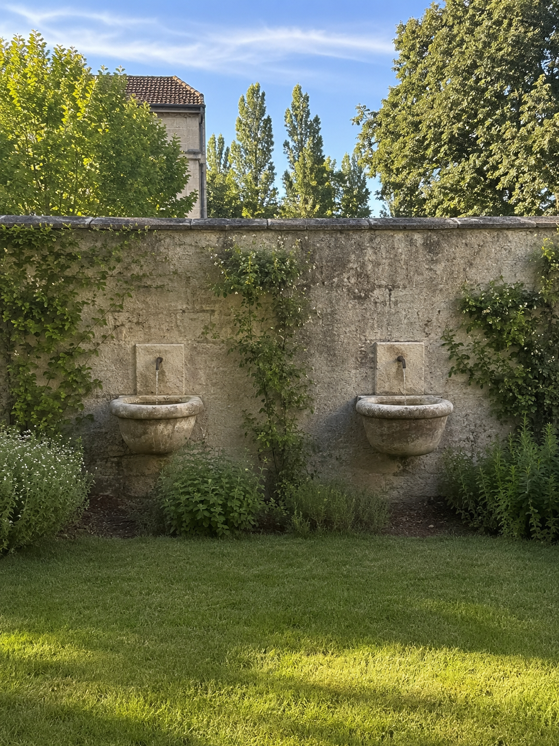 Pair of antique limestone sinks circa 18th century
