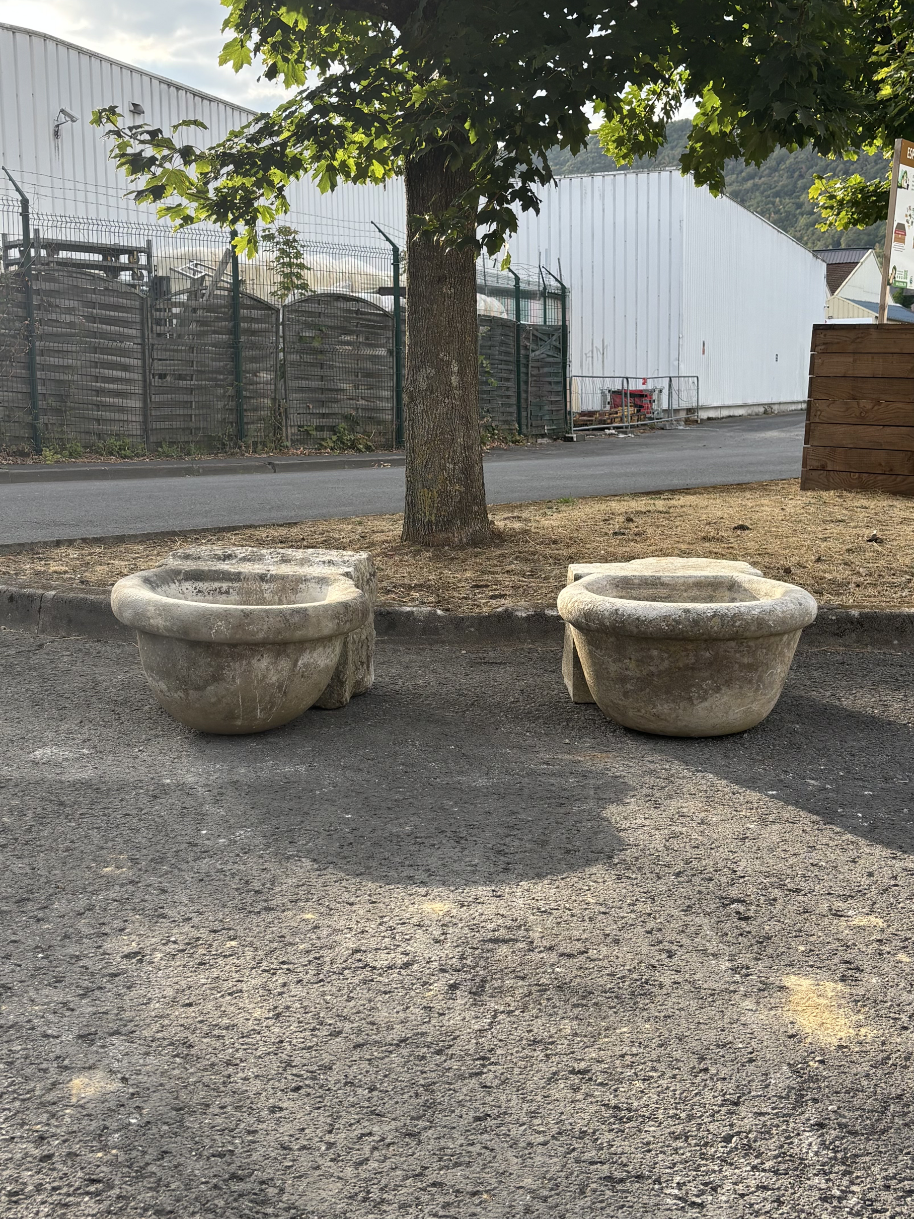 Pair of antique limestone sinks circa 18th century
