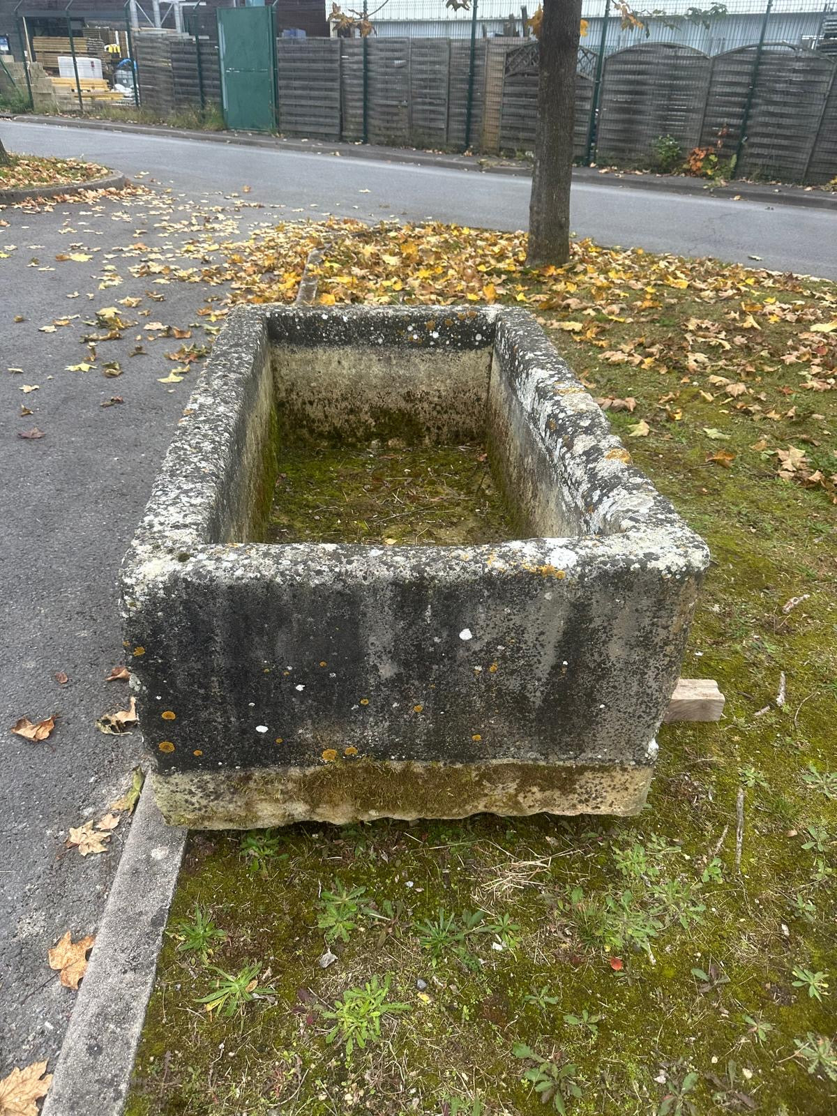 Rectangular Antique Stone Trough with Natural Patina | Authentic Garden Feature
