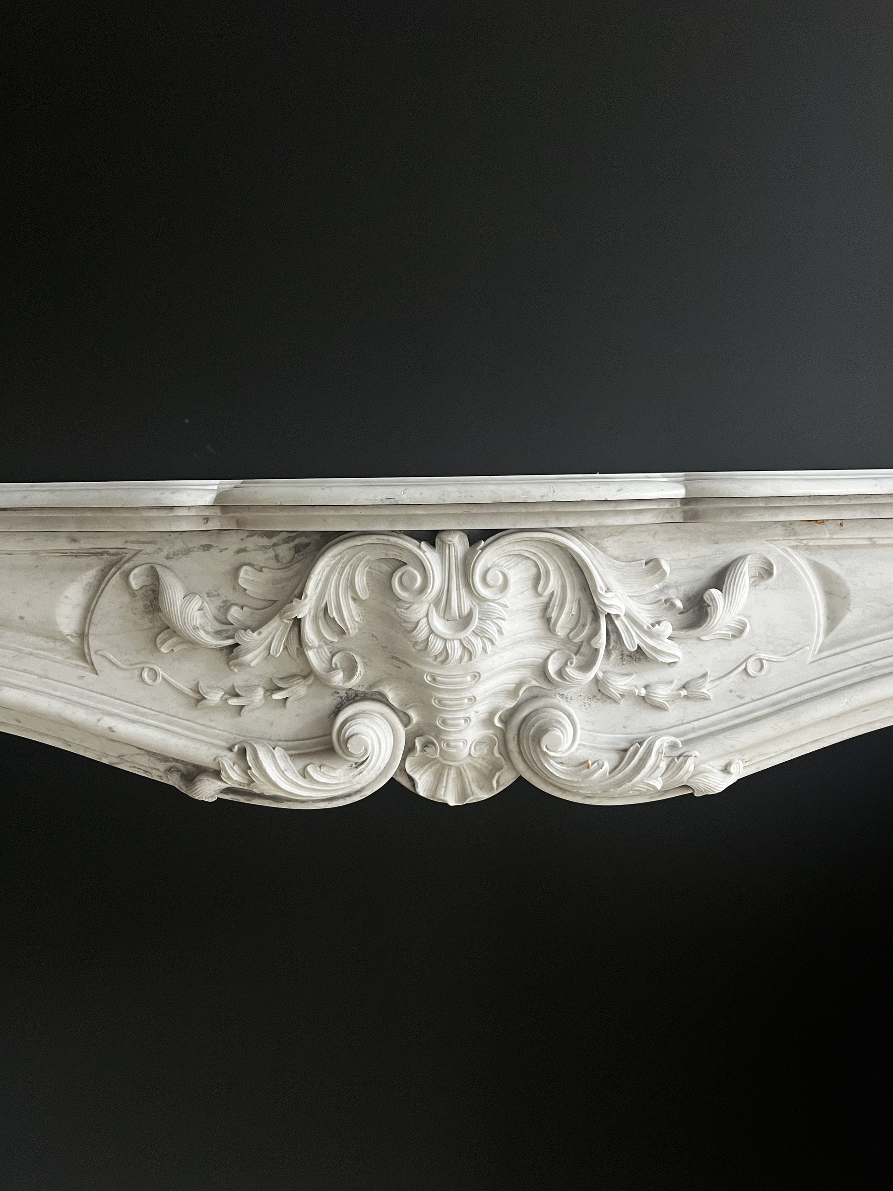 Antique White Marble Fireplace | Louis XV Style