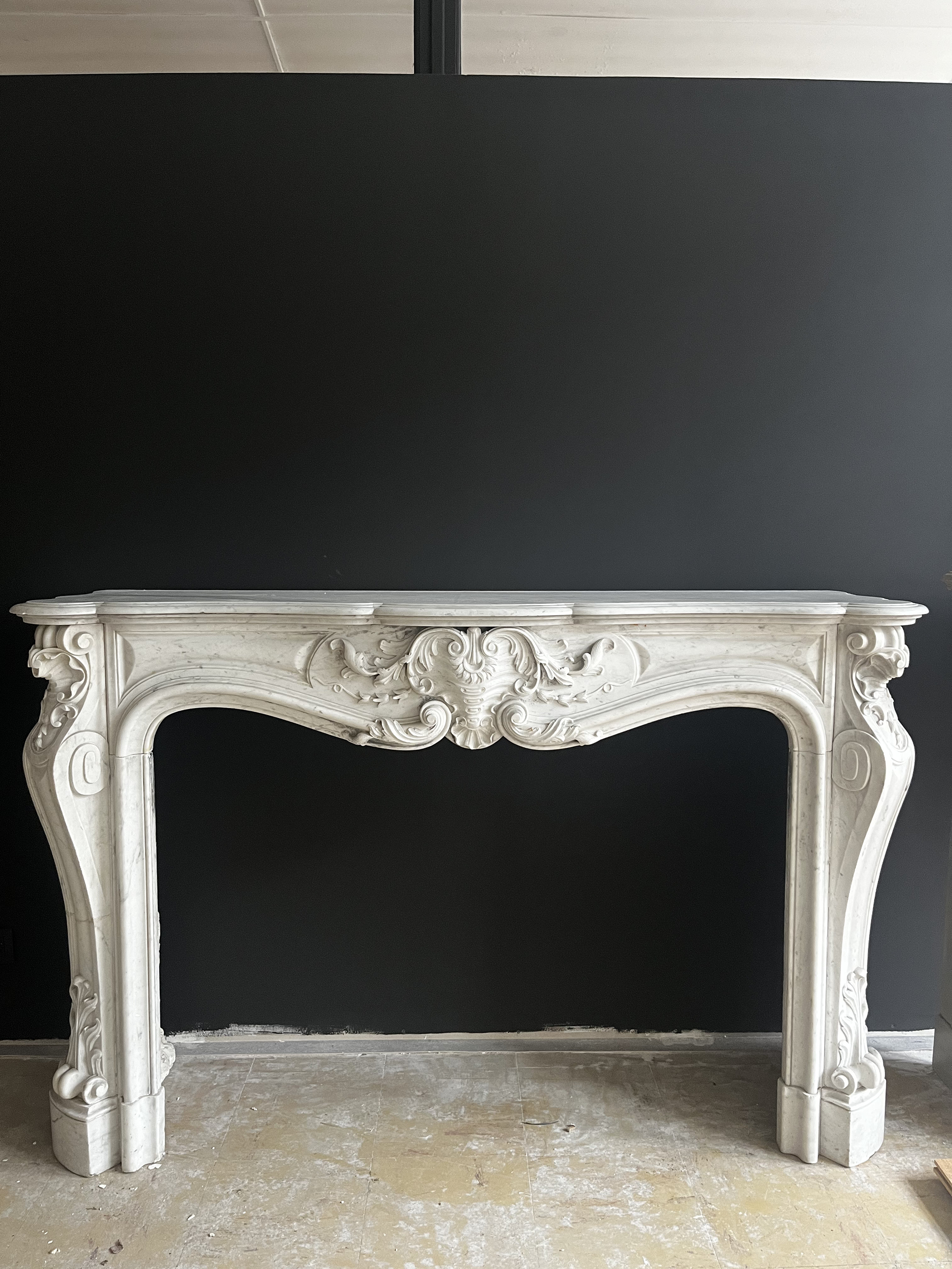 Antique White Marble Fireplace | Louis XV Style
