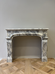 A Magnificent Louis XIV Style Marble Fireplace From The Late 19th Century