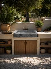 Antique Belgian Blue Stone Sink Circa 18th Century | Hand-Carved Stone Sink