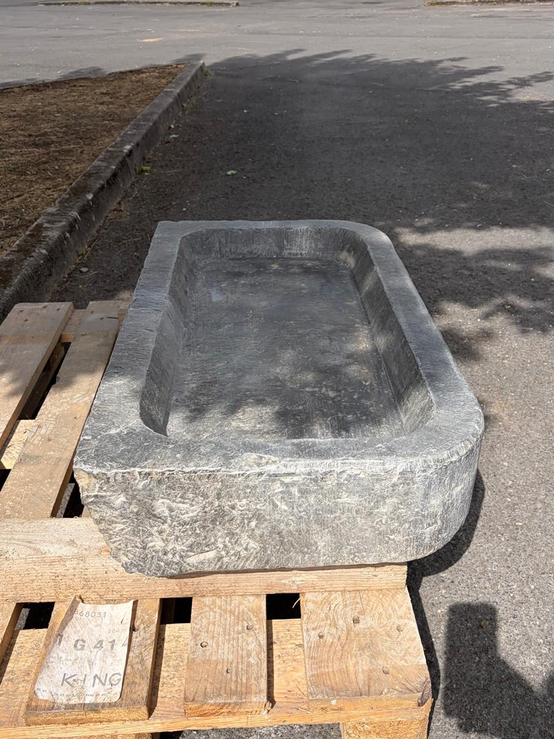 Antique Belgian Blue Stone Sink Circa 18th Century | Hand-Carved Stone Sink