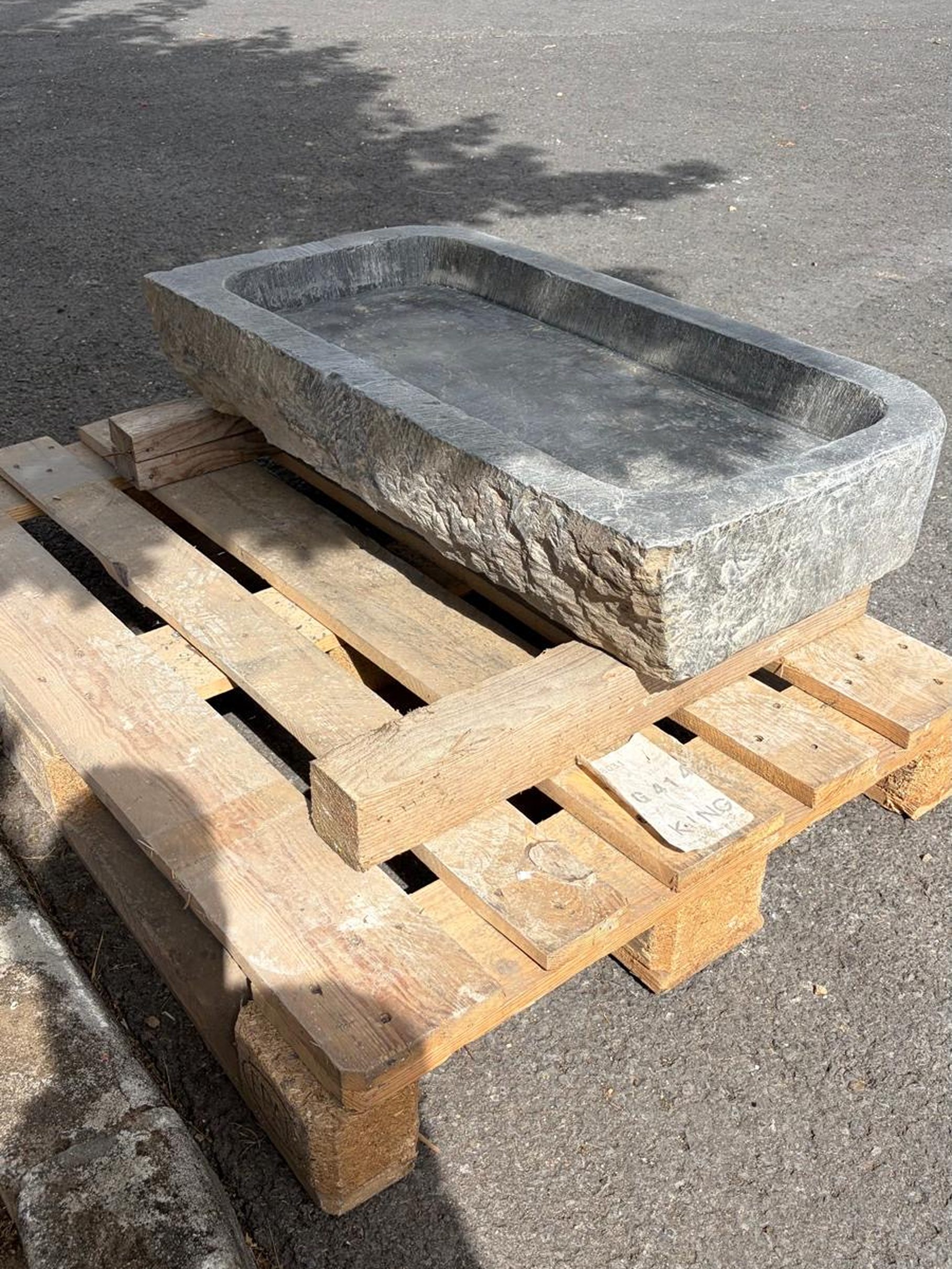 Antique Belgian Blue Stone Sink Circa 18th Century | Hand-Carved Stone Sink