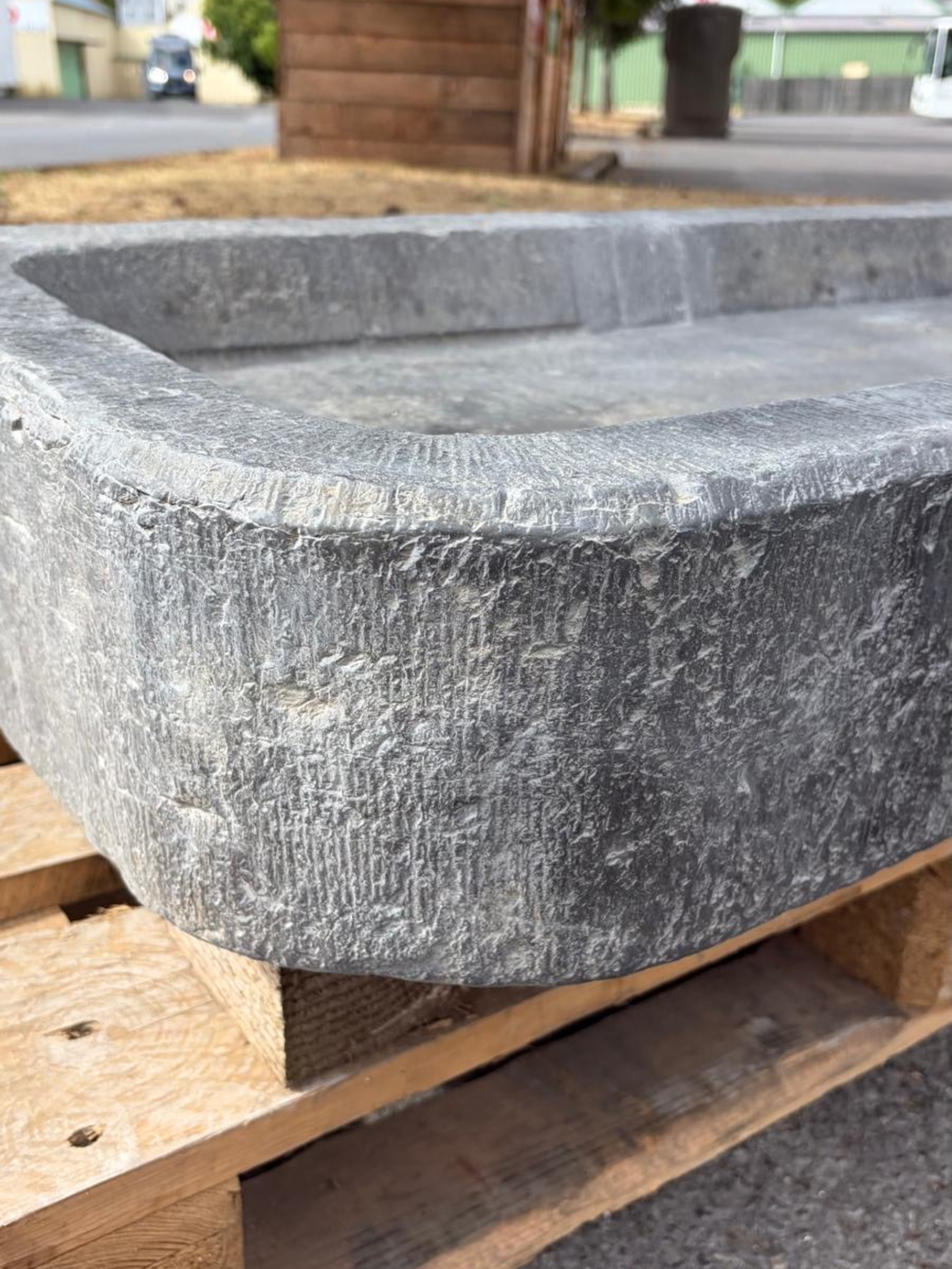 Antique Belgian Blue Stone Sink Circa 18th Century | Hand-Carved Stone Sink
