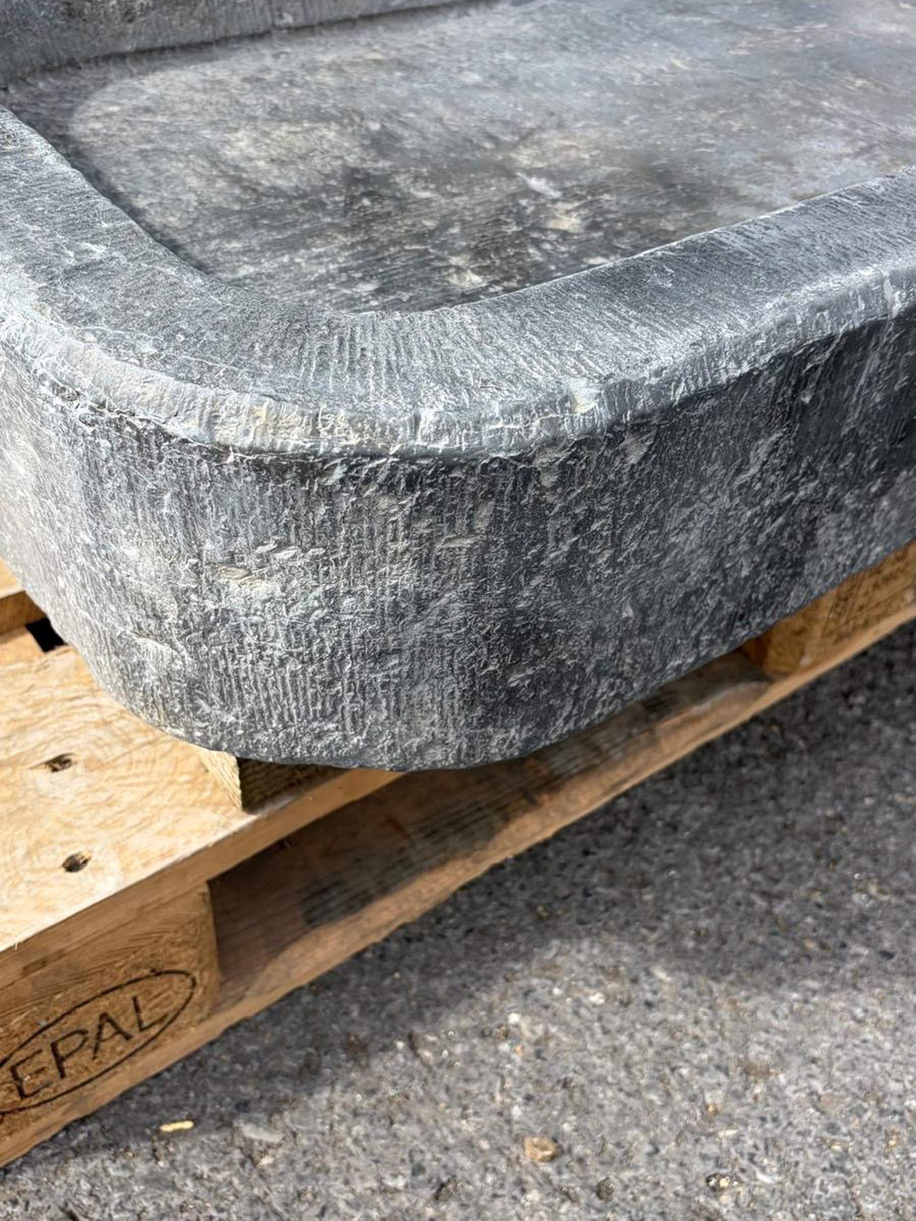 Antique Belgian Blue Stone Sink Circa 18th Century | Hand-Carved Stone Sink